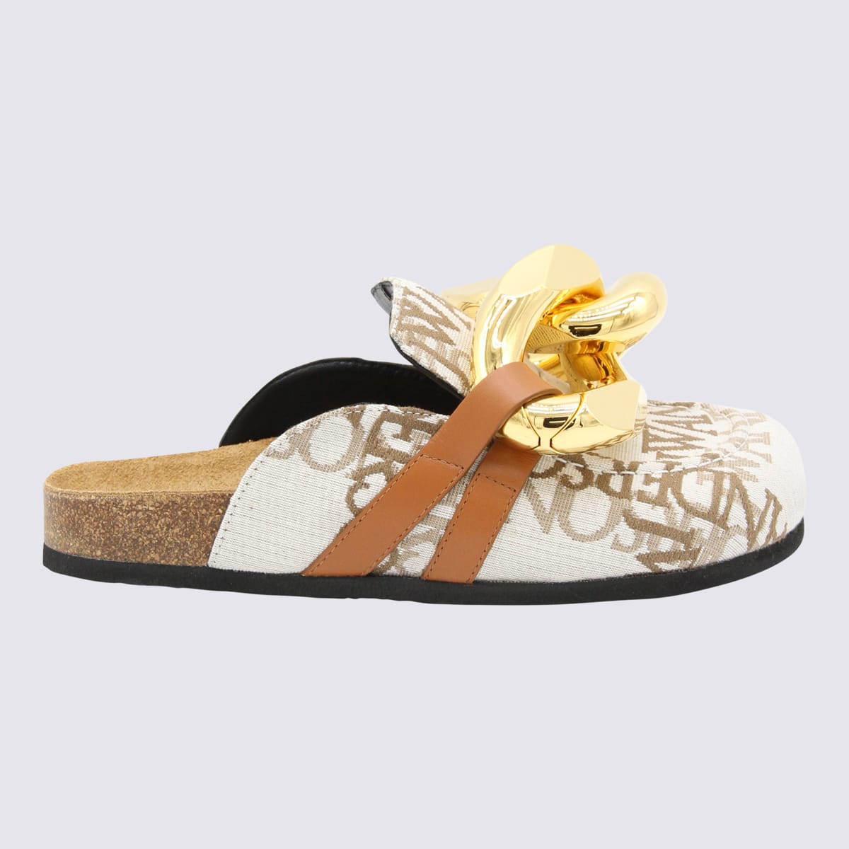 J.W. ANDERSON BEIGE CALF SUEDE CHAIN ミュール J.W. Anderson Beige Calf Suede Chain Mules | italist, ALWAYS