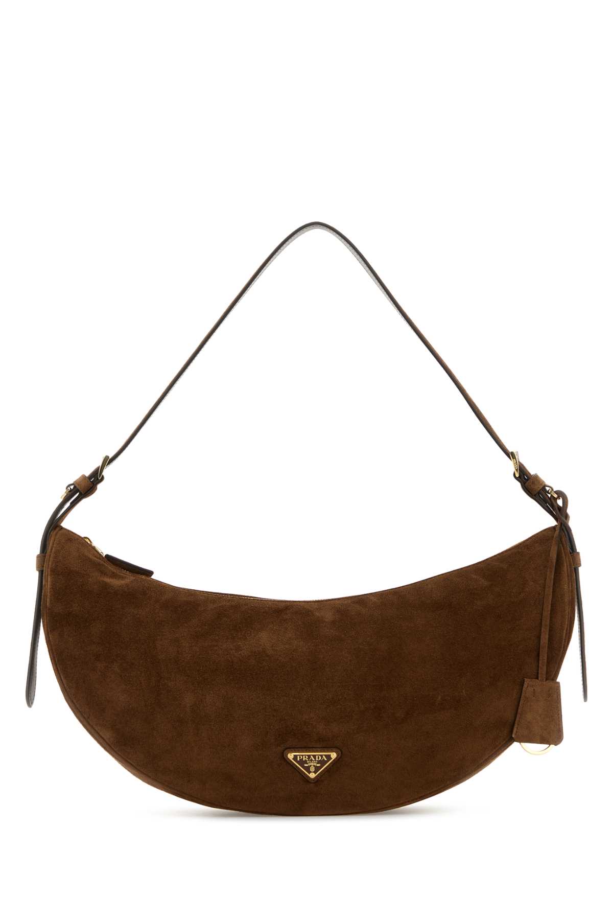 ショルダーバッグ・ポシェット Prada Brown Suede Large Prada Demi-Lune Crossbody Bag Brown Suede Large Prada Demi-lune Crossbody Bag | italist