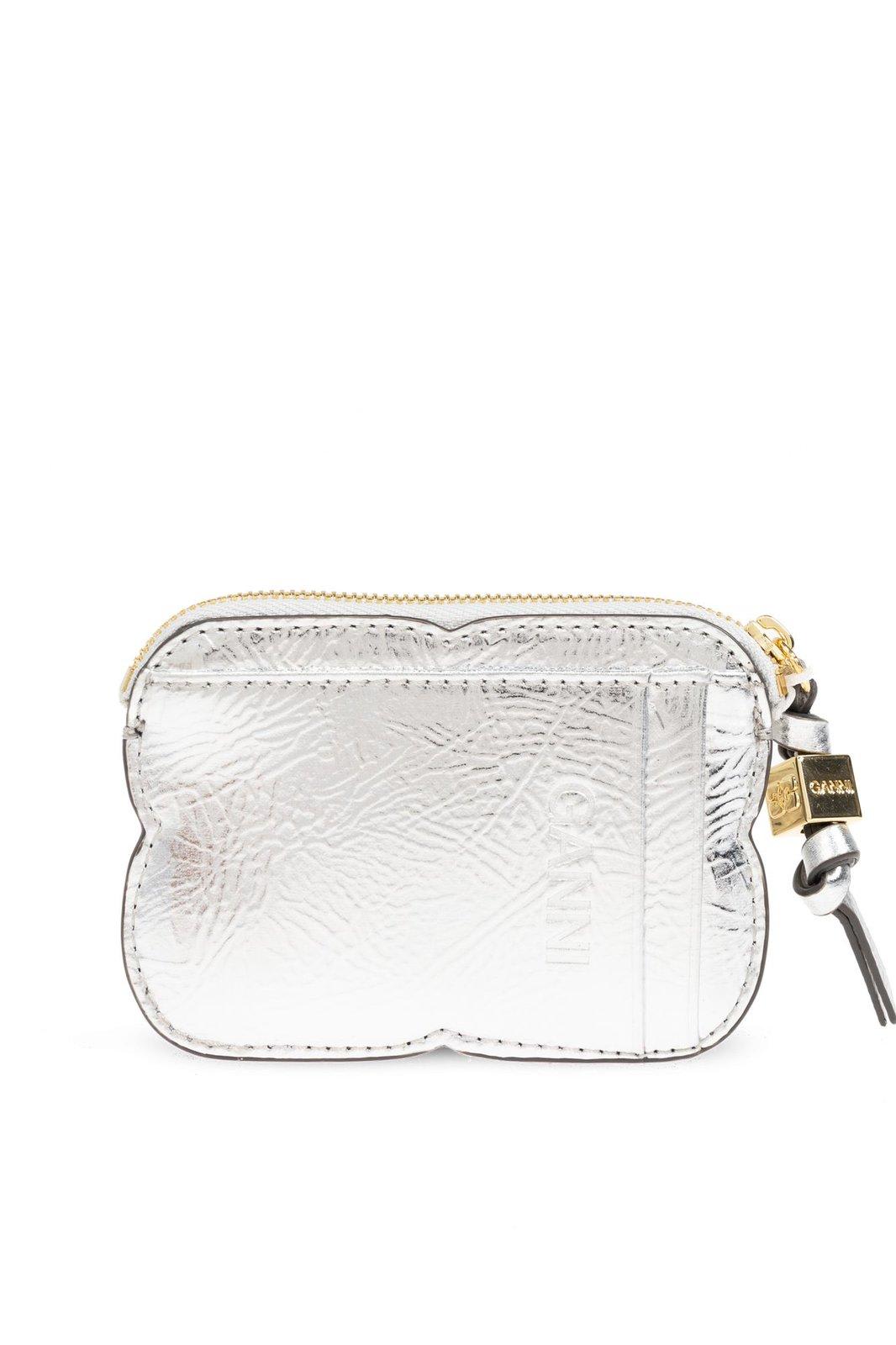 ★Ganni★ Ganibu llic Card Holder Silver A6596018 A65960 Silver Silver GANNI Bou Card Holder With Flap | GANNI US
