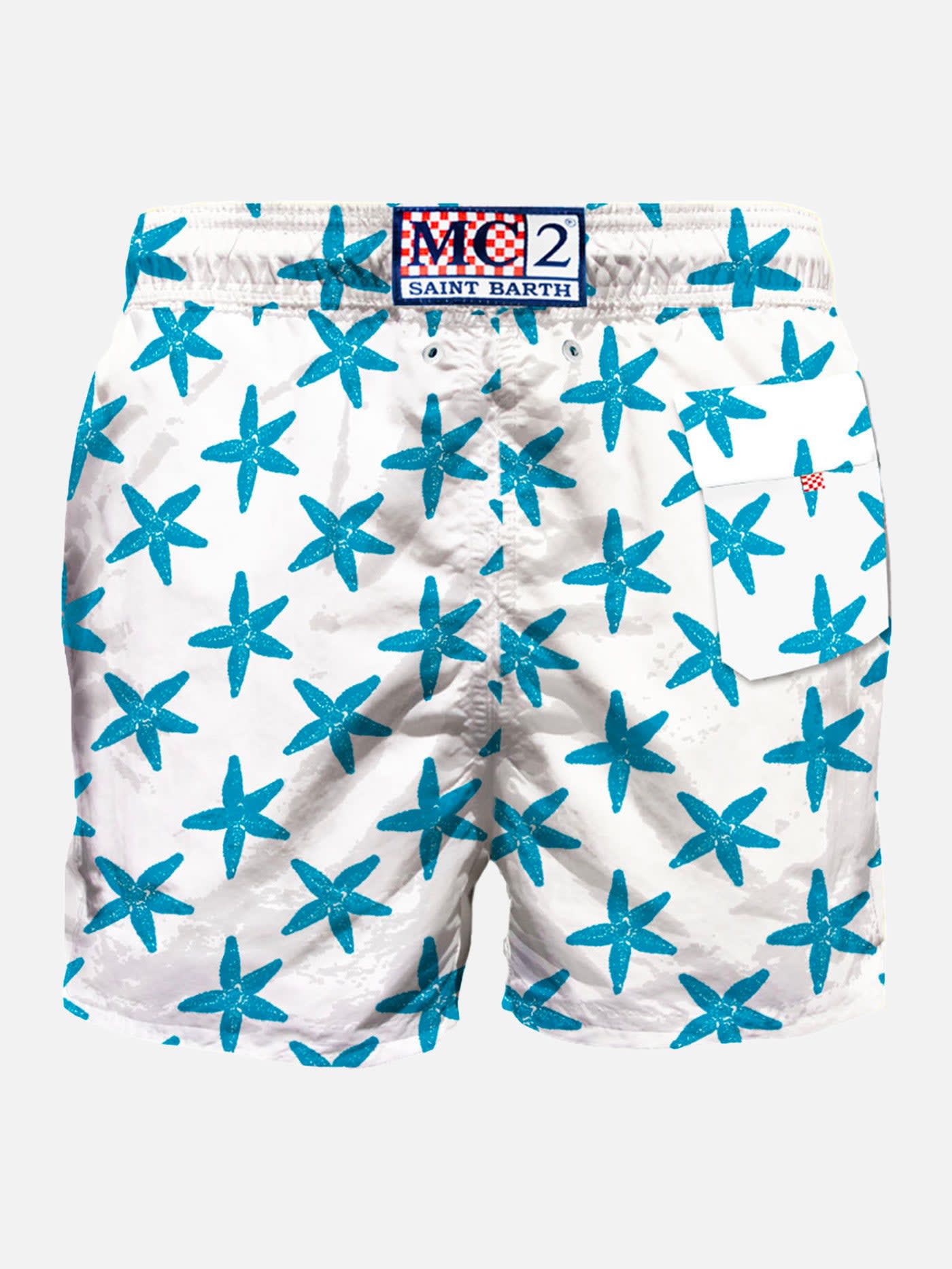 MC2 Saint Barth Man Smooth Swim Shorts with Seastar Print S