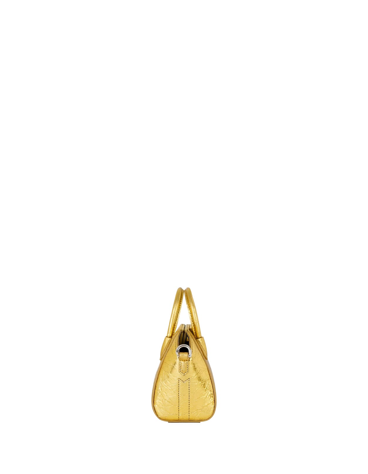 Givenchy Micro Antigona Bag In Golden Laminated Leather
