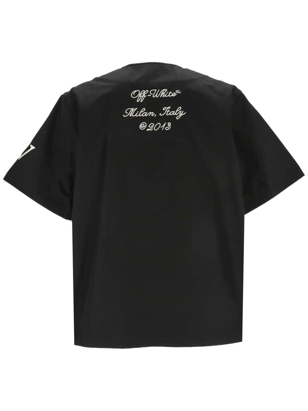 シャツ Off-White OMGG014S24FAB005 BASEBALL Shirt Off-White 00 Baseball Shirt | White | FARFETCH