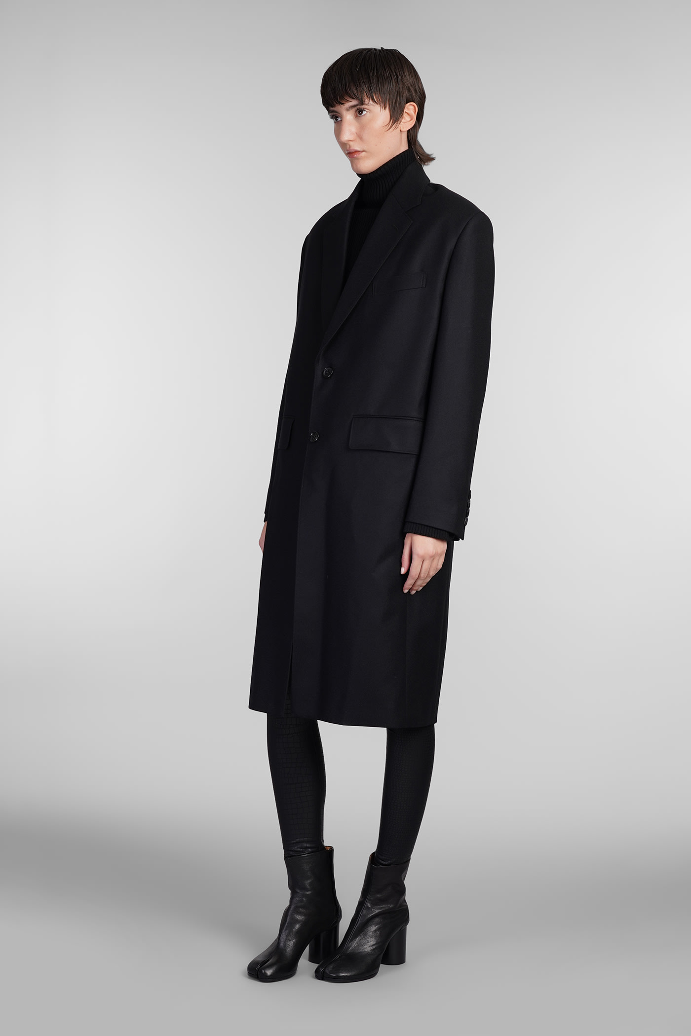 Junya Watanabe Coat In Black Wool | italist Junya Watanabe Coat In Black Wool | italist