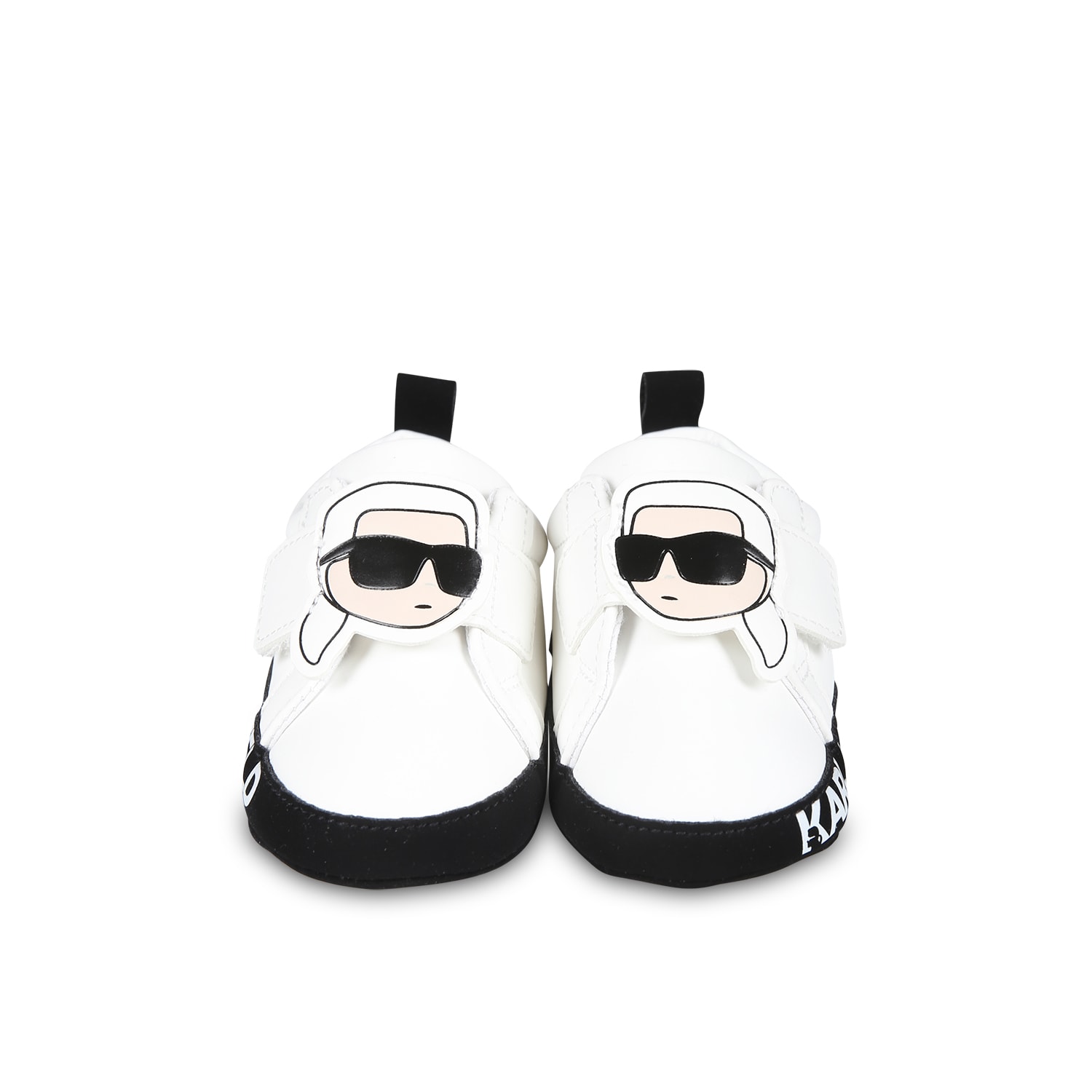 Karl Lagerfeld Kids White Sneakers For Baby Kids With Karl