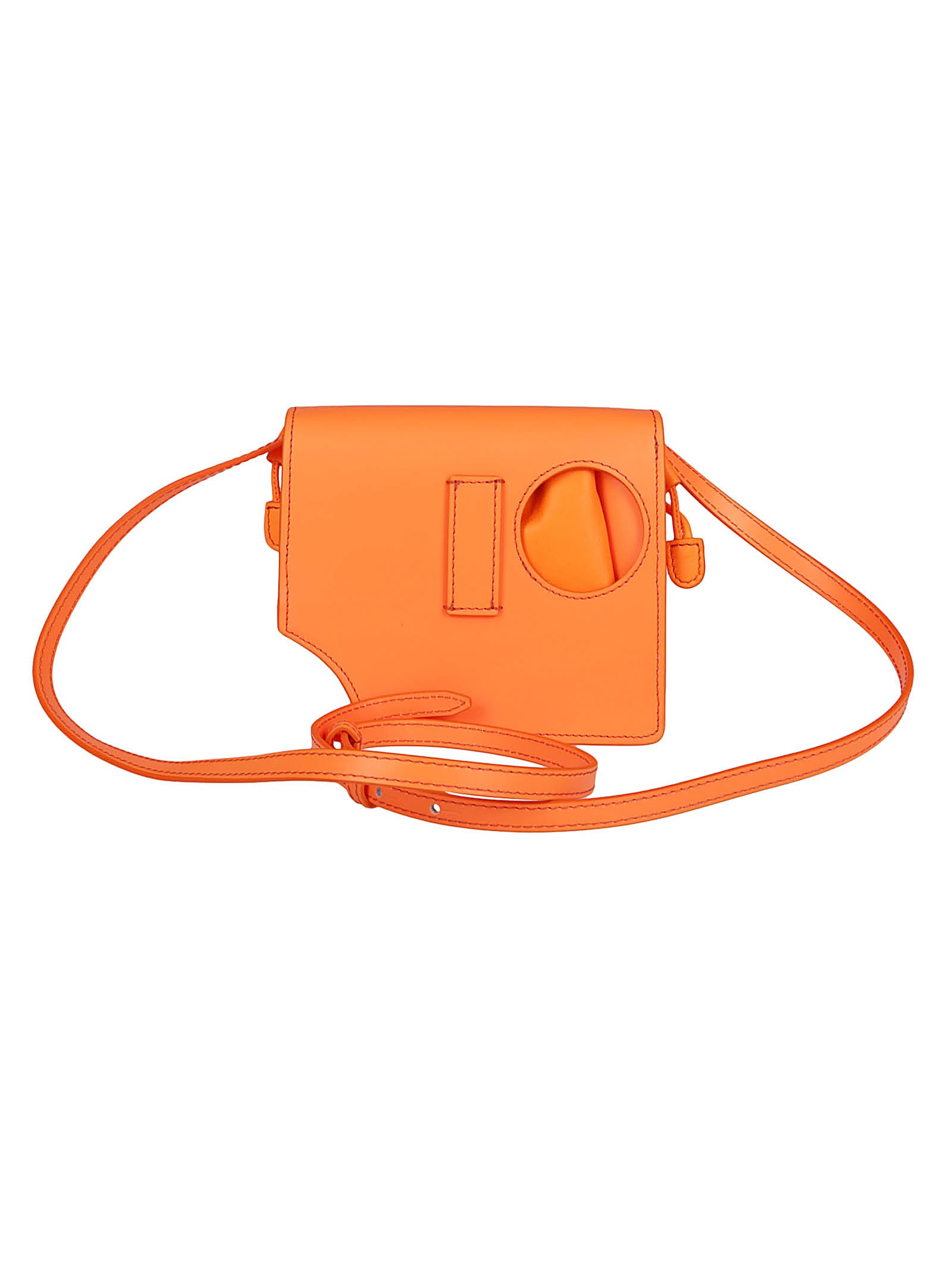 Off-white Jitney 0.7 Holes Leather Shoulder Bag In Orange