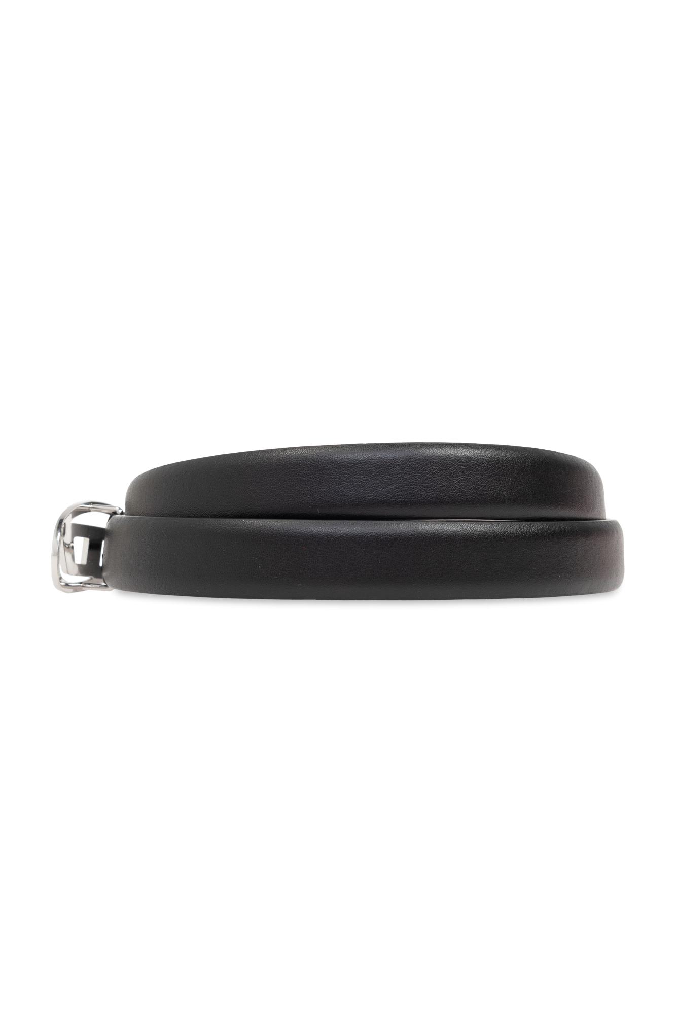 【送料&関税込】Diesel B-1dr Strass Leather Belt B-1DR STRASS - logo belt with strass | Black | Diesel