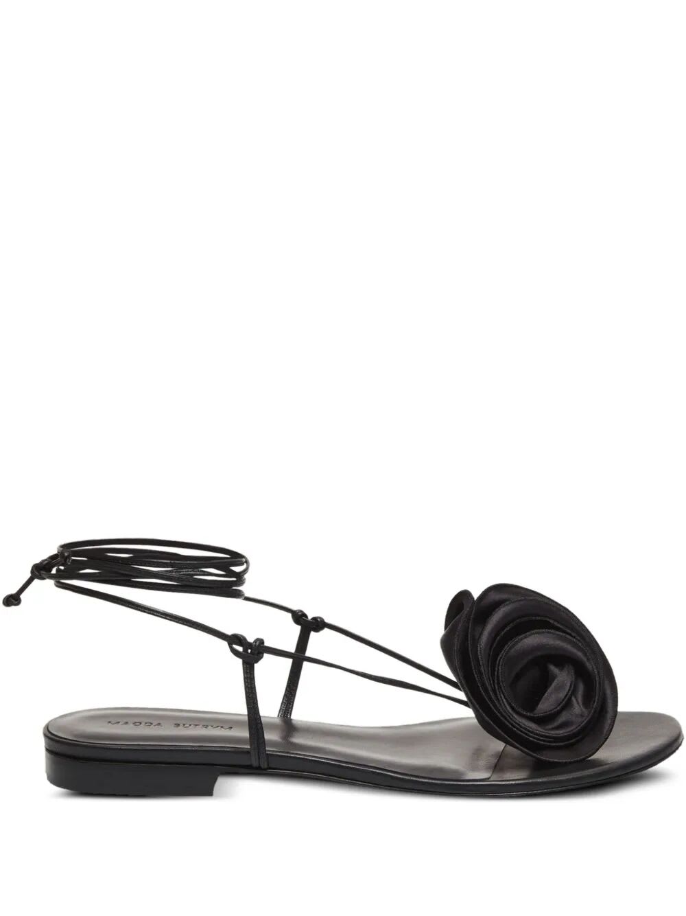 シューズ・サンダルその他 MAGDA BUTRYM Woman Flat sandals Black 521523 BLACK Magda Butrym Wrap Around Flat Flower Sandals | italist