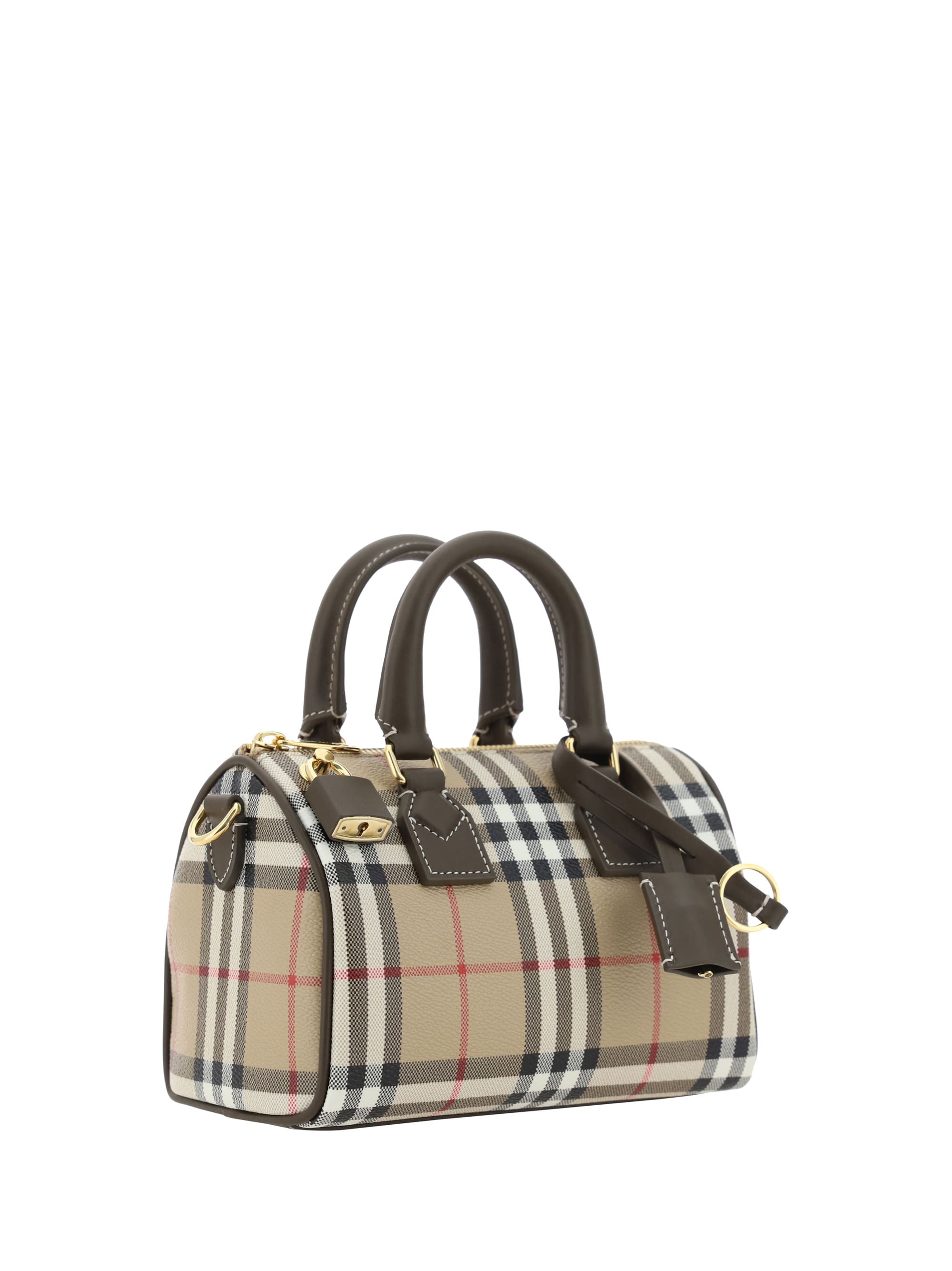 【BURBERRY】★送料・関税込★25FWMedium Checkered Bowling Bag Medium Check Bowling Bag in Archive beige/briar brown