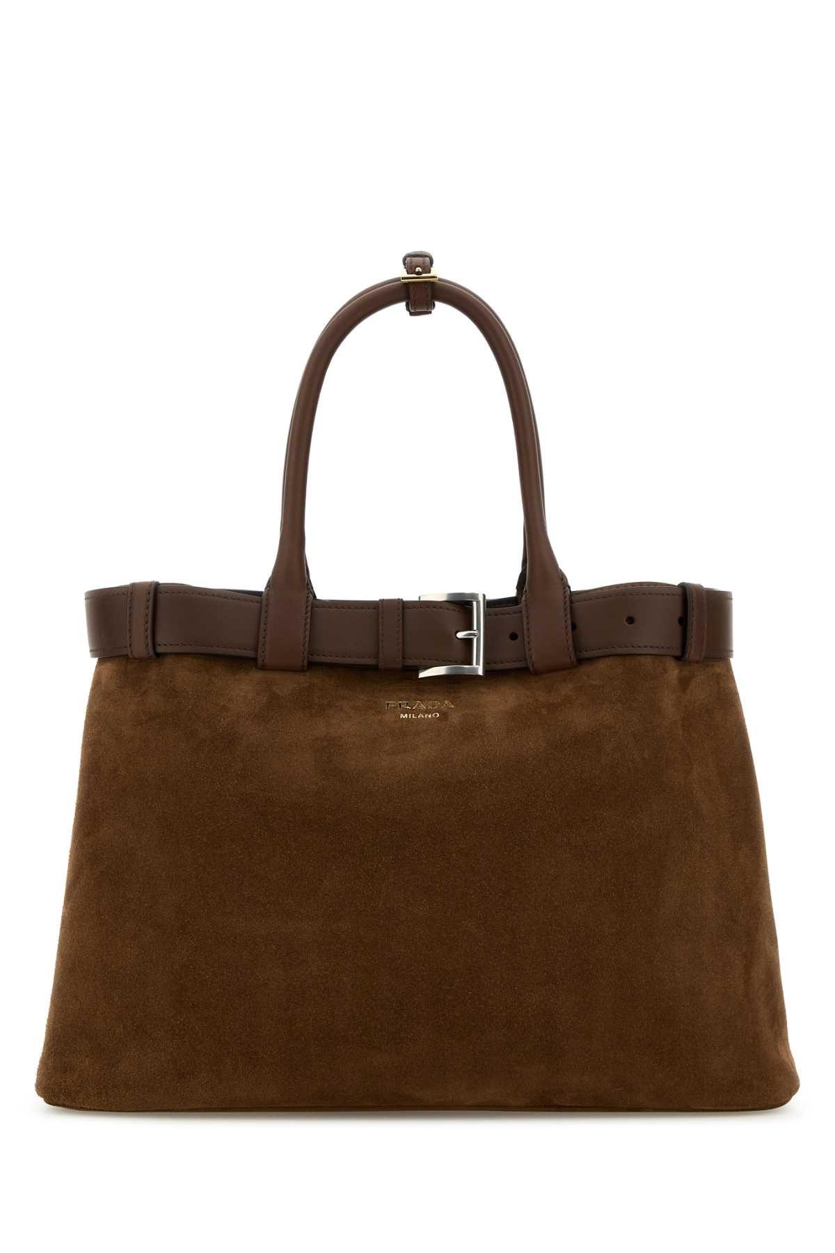 ハンドバッグ Prada Brown Suede Prada Buckle Large Handbag Brown Suede Prada Buckle Large Handbag | italist