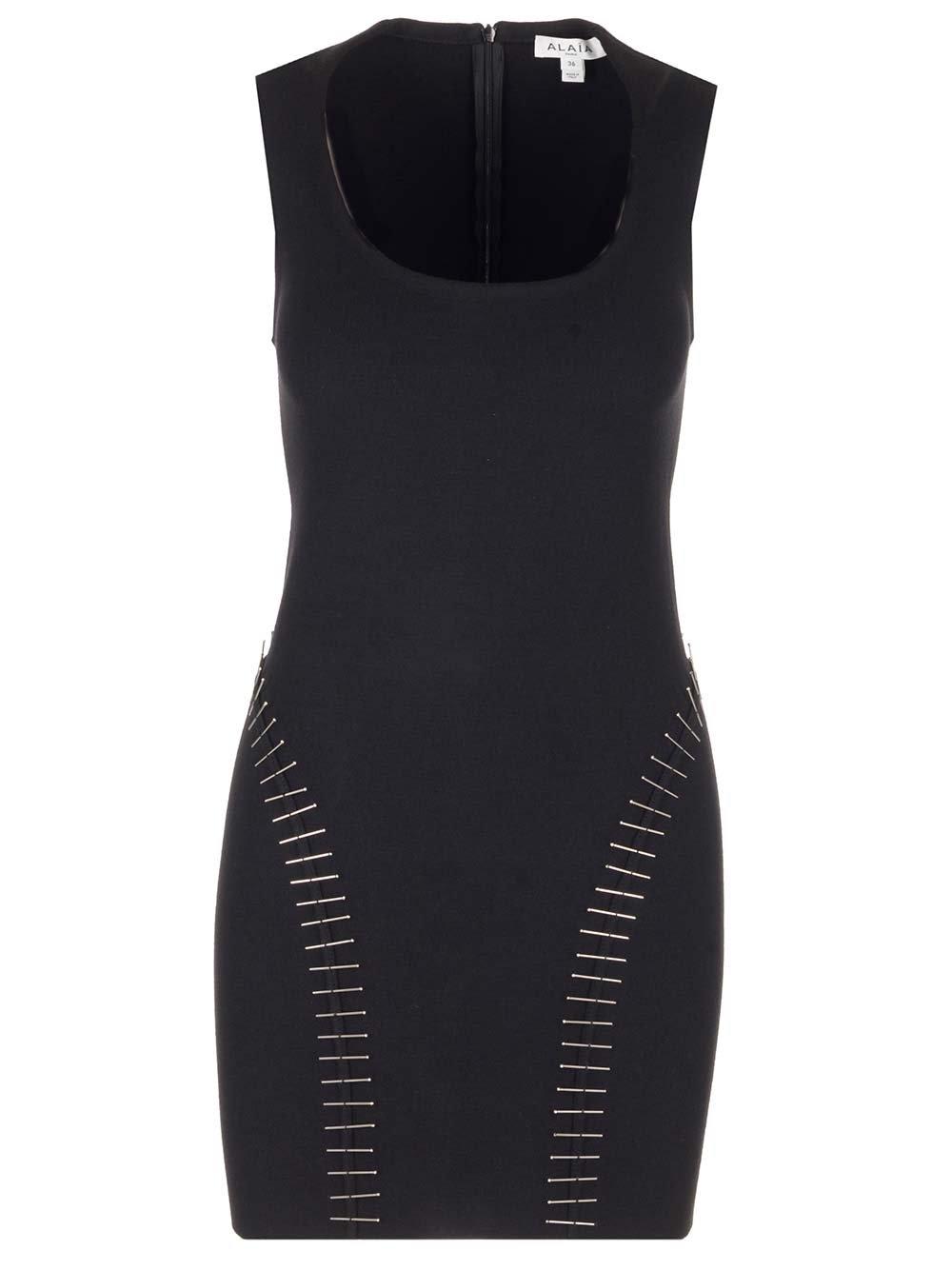 squaredneck cut-out detail mini dress