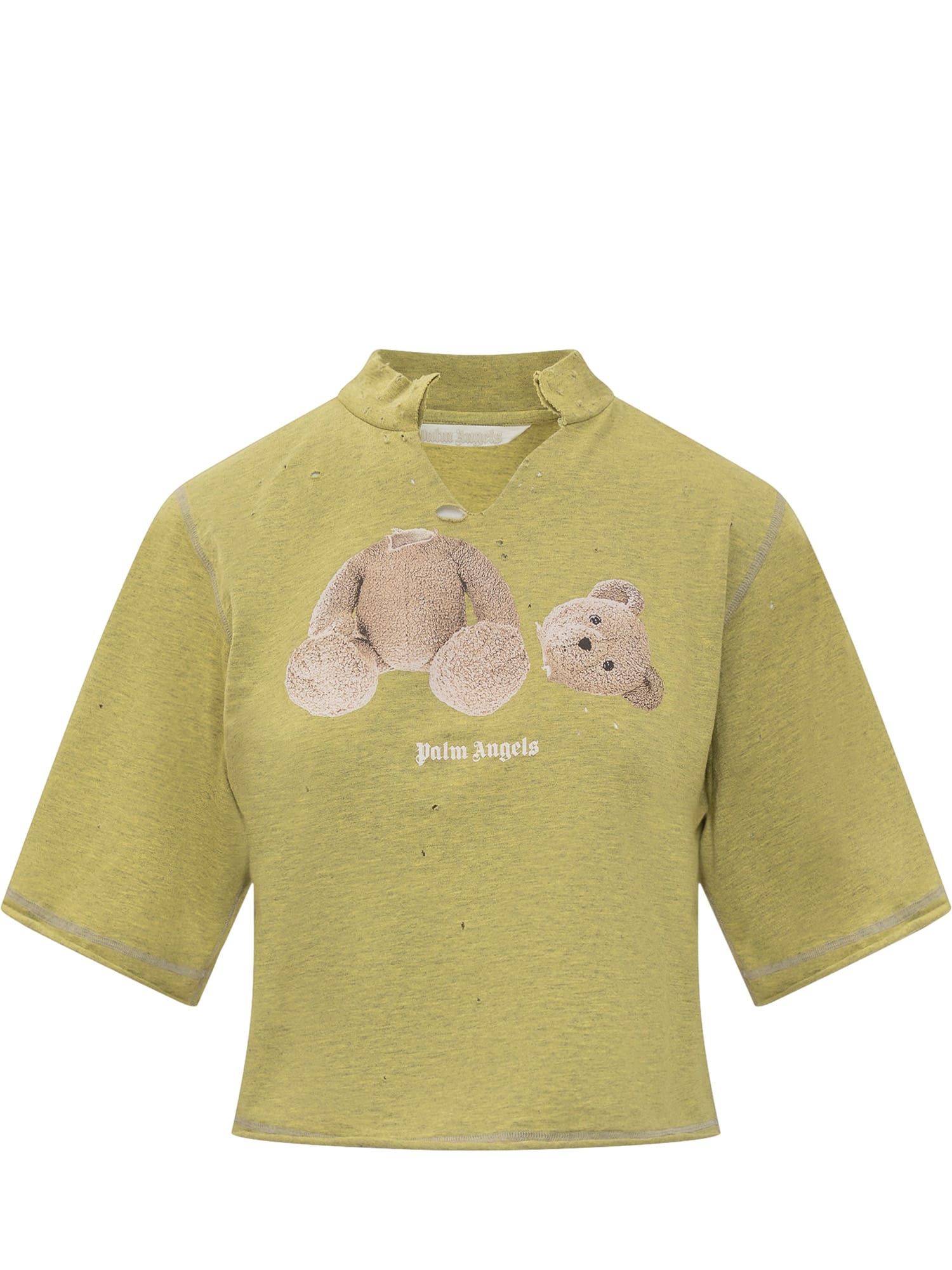 Tシャツ・カットソー Palm Angels PMAB040S23JER001 PA BEAR RIPPED T-shirt PA BEAR DEVIL T-SHIRT S/S in BLACK BROWN | Palm Angels®