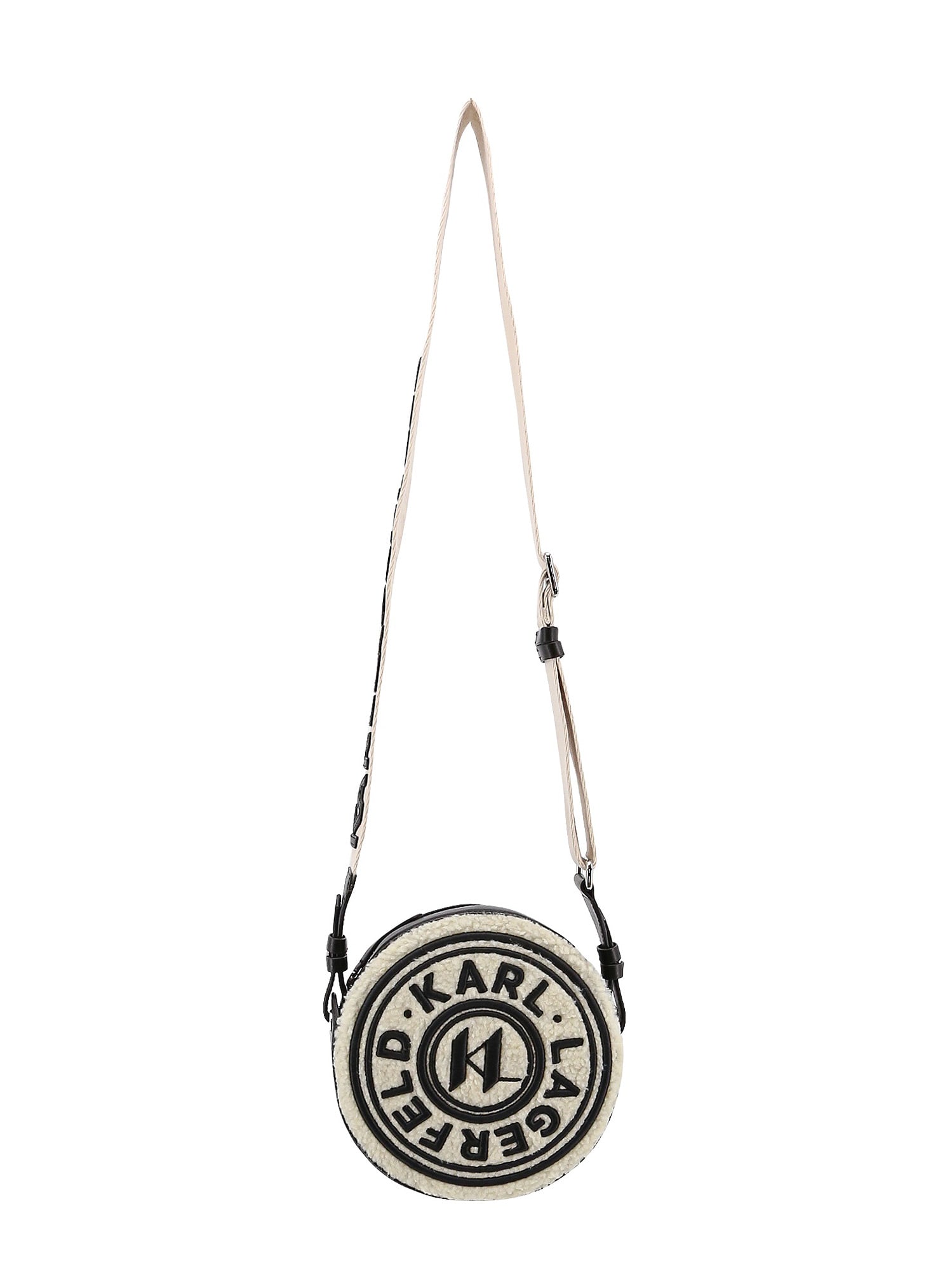 Women's K/CIRCLE EMBOSSED LOGO ROUND CROSSBODY BAG by KARL LAGERFELD