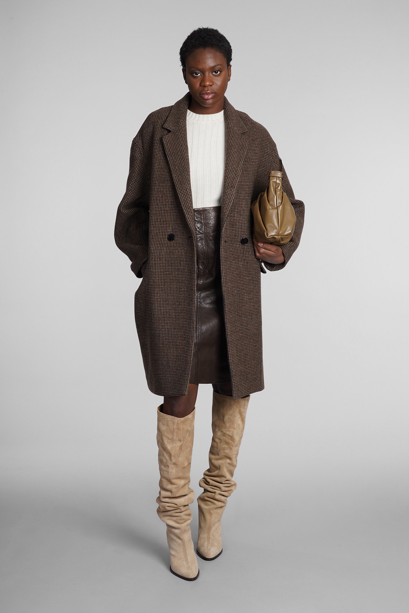 Isabel Marant Efegozi Coat In Brown Wool | italist