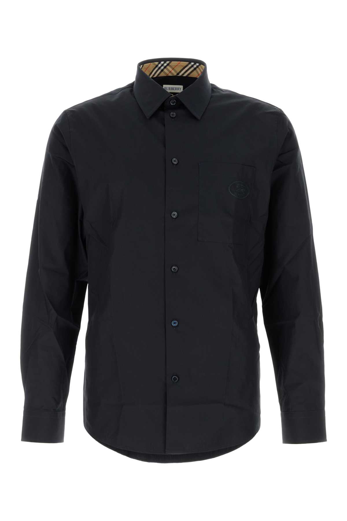 Tシャツ・カットソー Burberry FW25 Black stretch poplin shirt (8113138 A1222) Burberry Black Stretch Poplin Shirt | italist