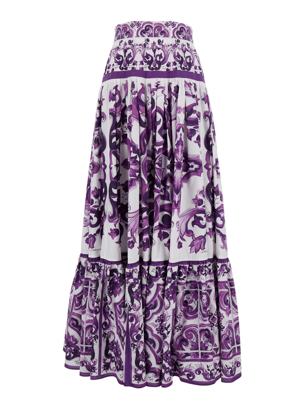 スカート Dolce & Gabbana Violet Long Skirt With Ruffle Hem Dolce & Gabbana Violet Long Skirt With Ruffle Hem And All