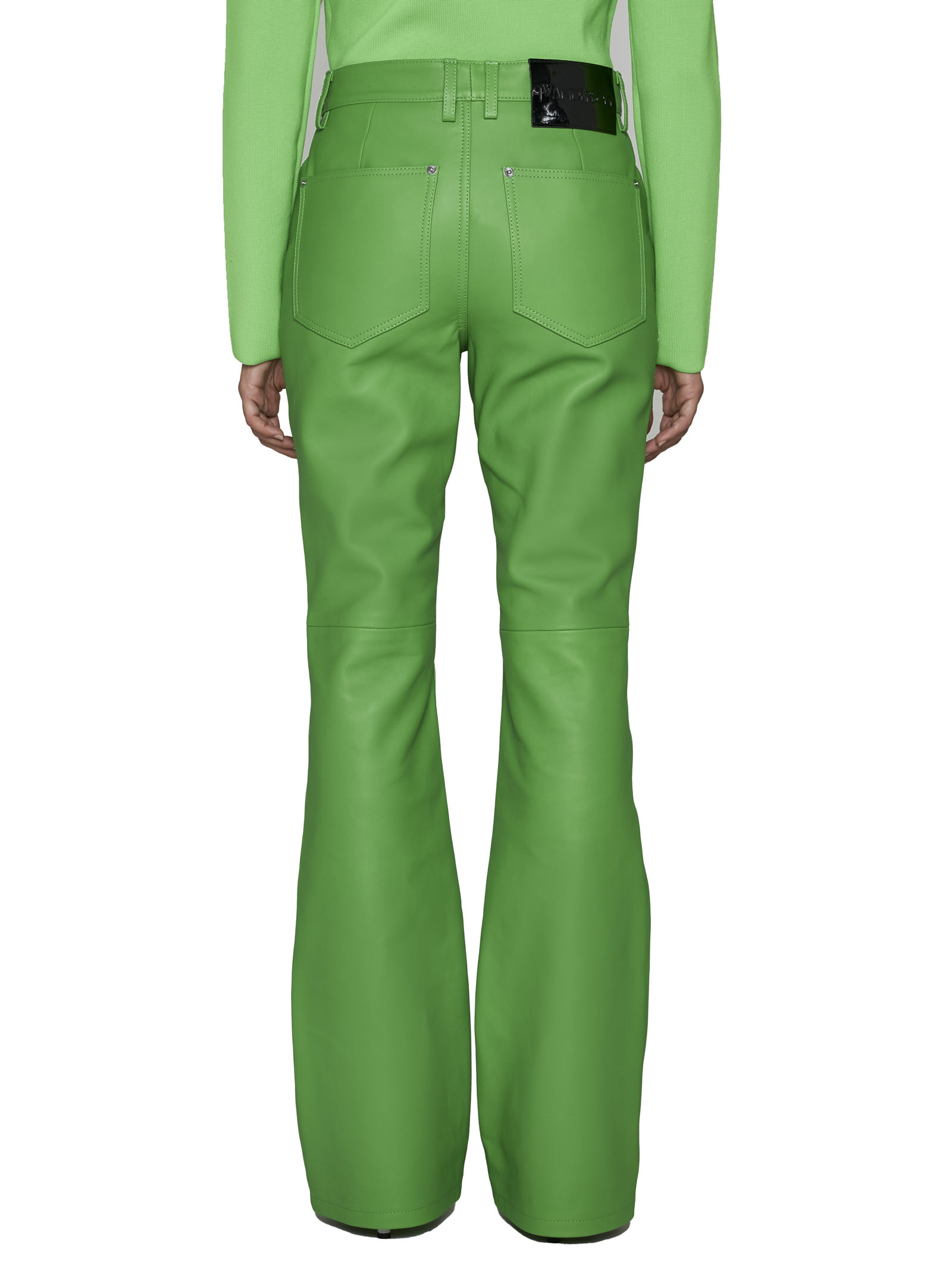 ボトムスその他 J W ANDERSON Leather bootcut trousers (LO0008LT0077 500) J.W. Anderson High-waisted Leather Bootcut Trousers