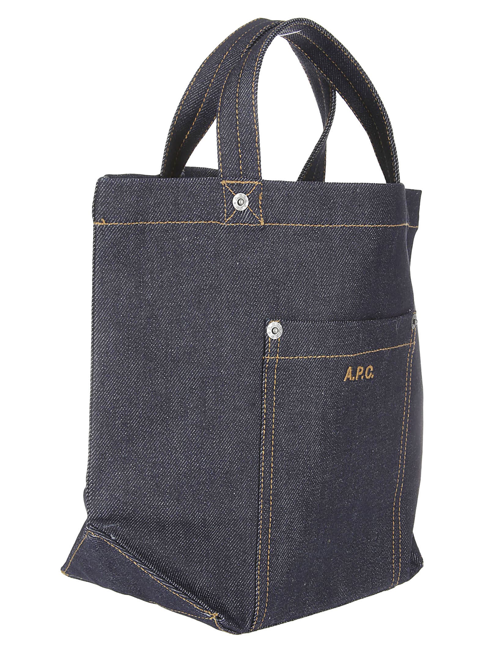 トートバッグ A.P.C. Mini Thais Tote Bag Dark Blue White COHHGM61831IMA CO Thais Mini tote bag | Small horizontal tote bag in indigo