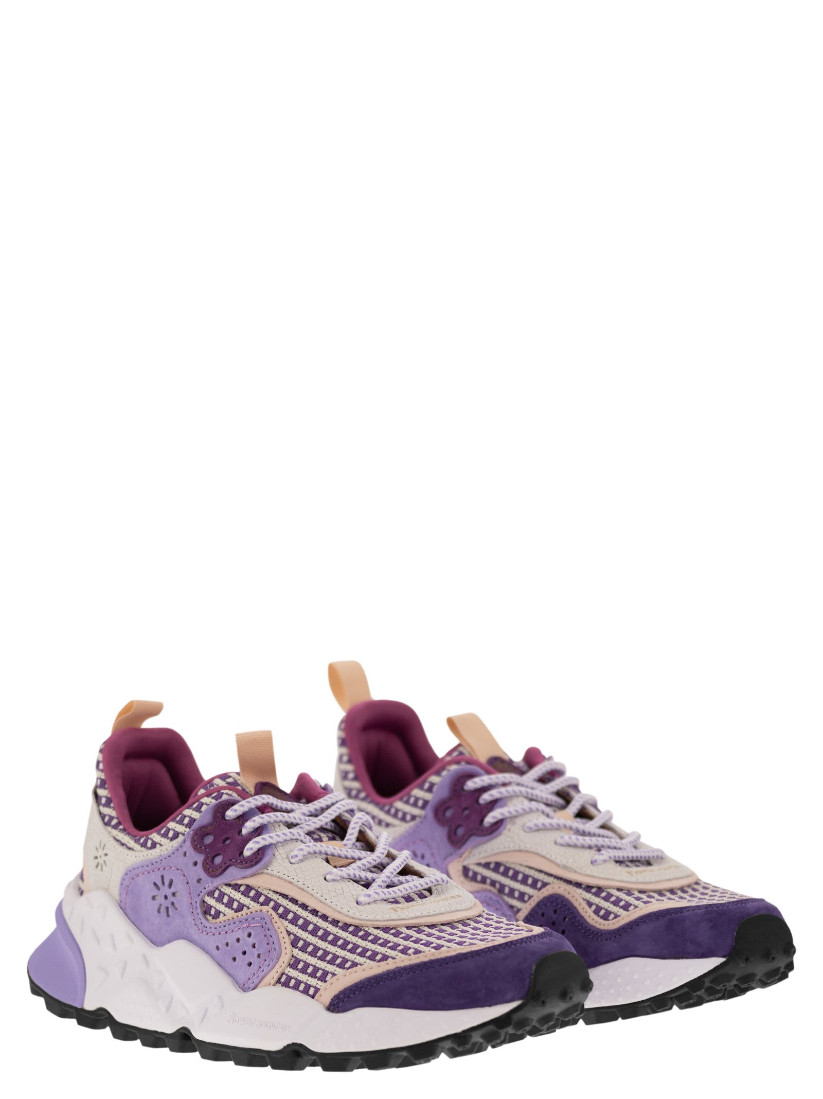 スニーカー Flower Mountain KOTETSU - Sneakers in suede and technical fa Sneakers in suede e tessuto tecnico Grigio-Verde -KOTETSU WOMAN