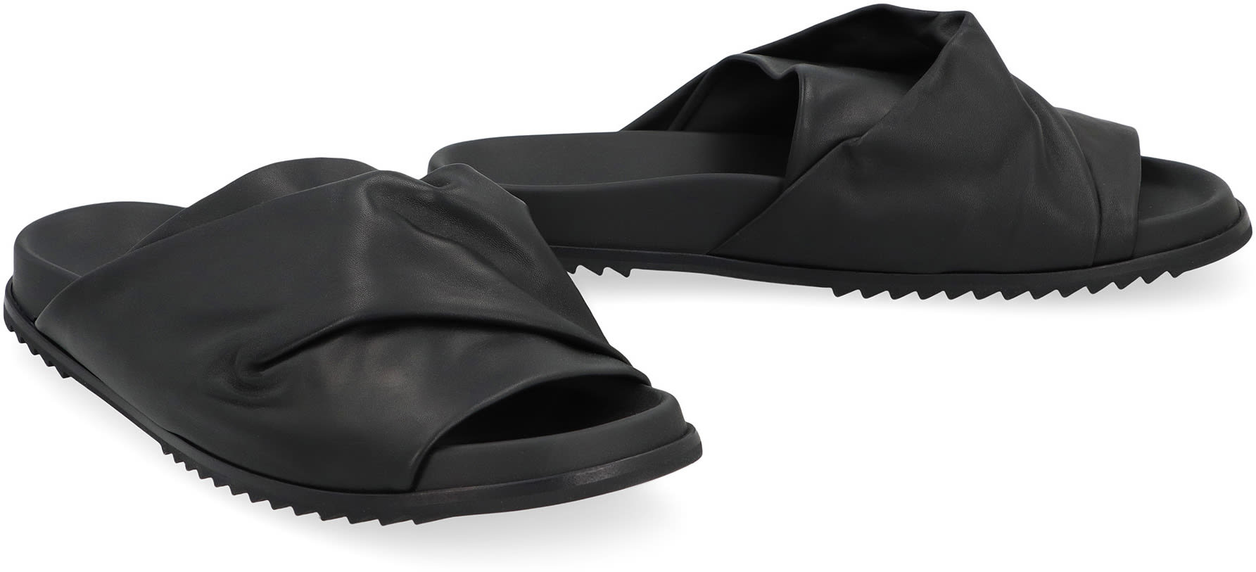 【関税＆送料込み】Rick Owens Mobius Leather Slides Rick Owens Mobius Leather Slides | italist