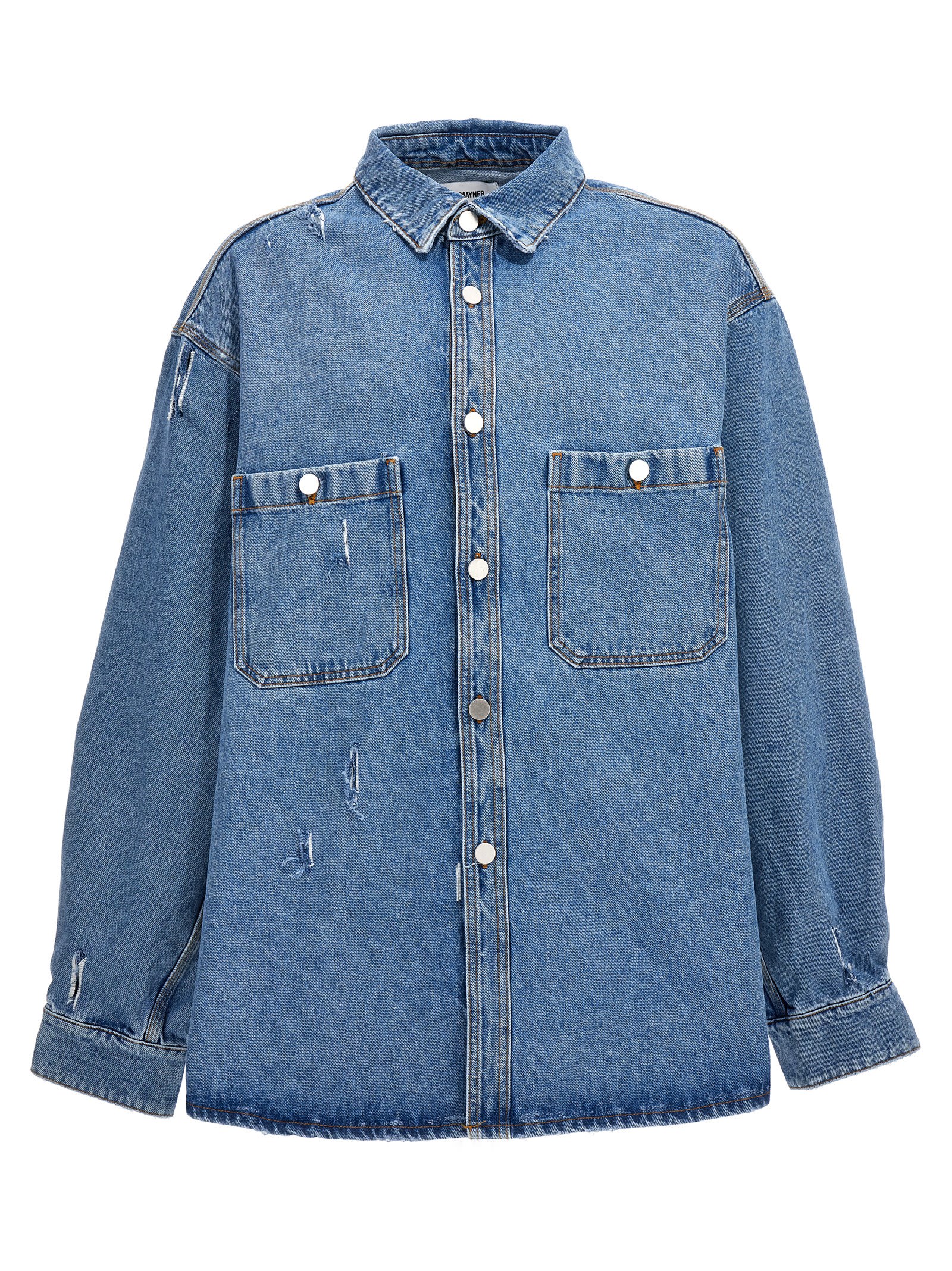 Hed Mayner Destroyed Oversize Denim Shirt | italist, ALWAYS LIKE