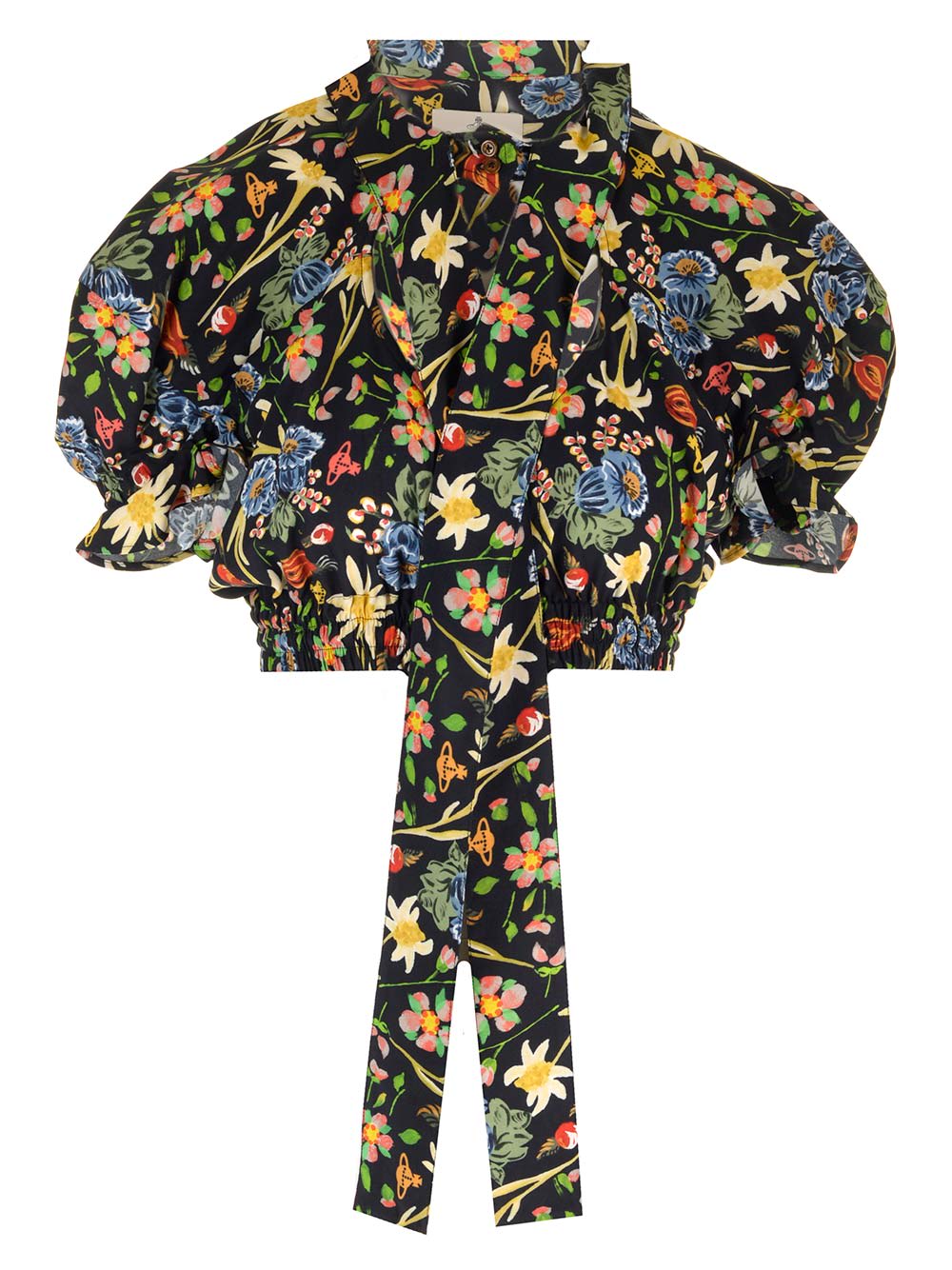トップス vintage VivienneWestwood flower poloknit Vivienne Westwood Crop Top 'folk Flower' | italist