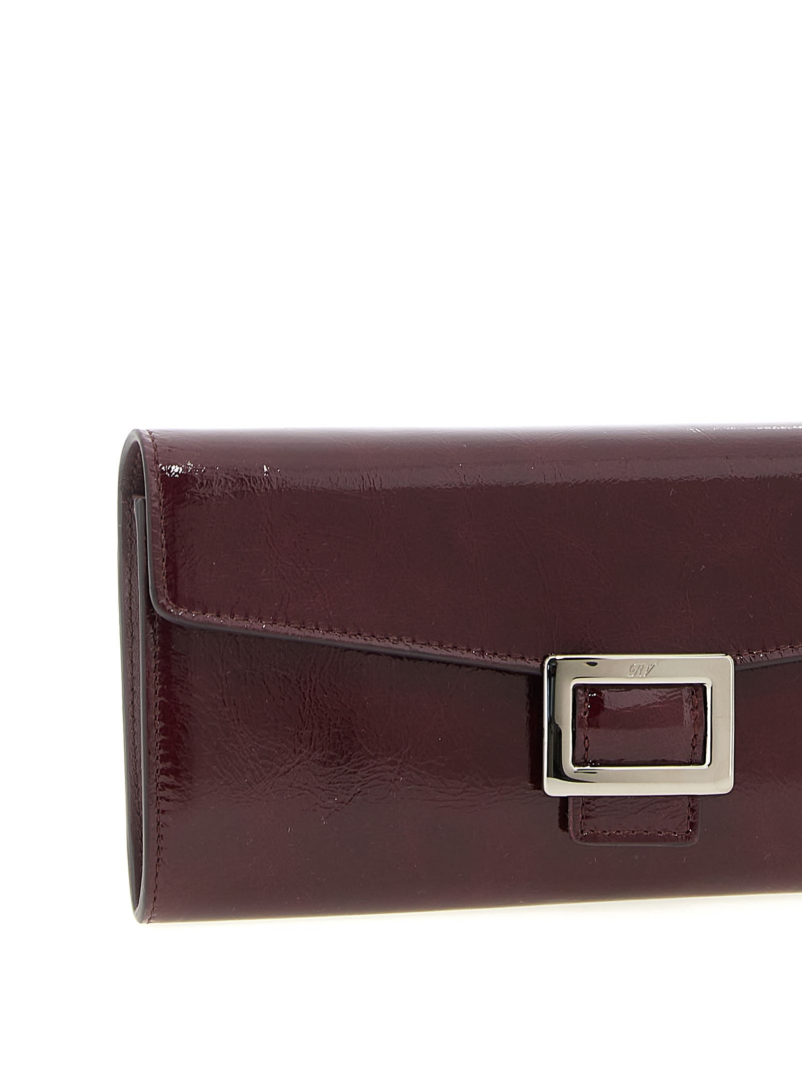 長財布 BELLE VIVIER WALLET ON CHAIN Belle Vivier Wallet on chain in patent leather Burgundy