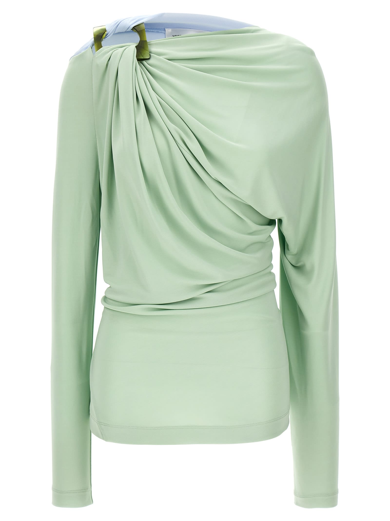 Tシャツ・カットソー Victoria Beckham Draped top (1125WTP006017A JADEICEBERG) Victoria Beckham Draped Top | italist