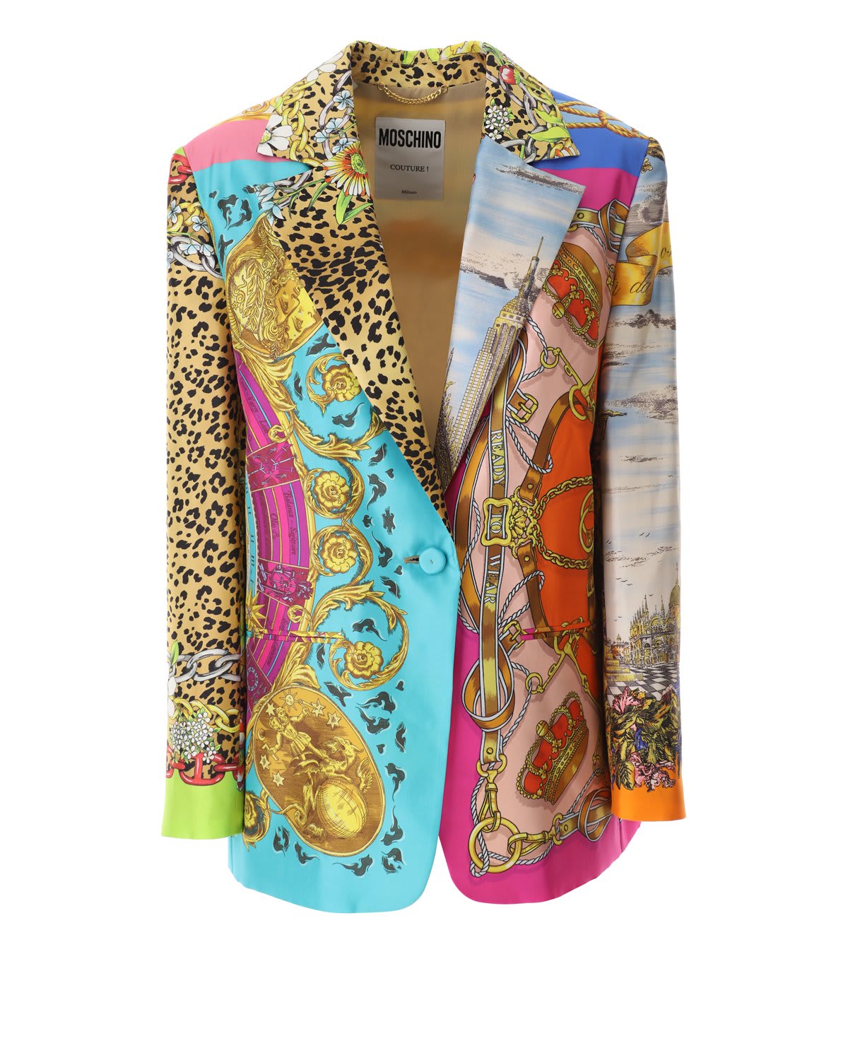 Moschino ロスフリントエッシ仕上けスカフ 03549M3111 001 Moschino Scarf Printed Twill Jacket | italist