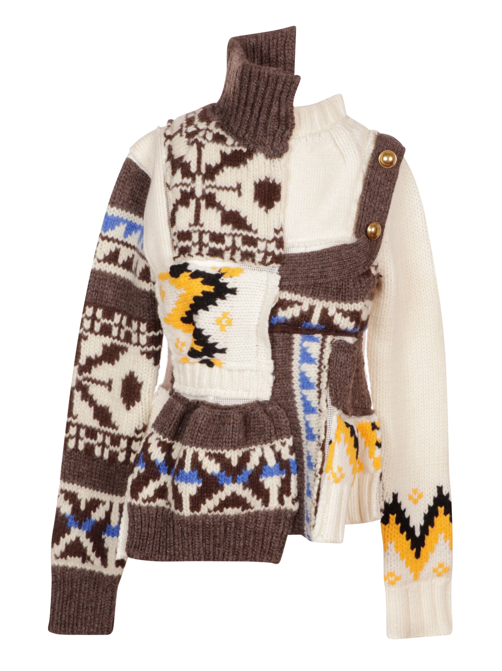 Nordic Patchwork Knit Pullover