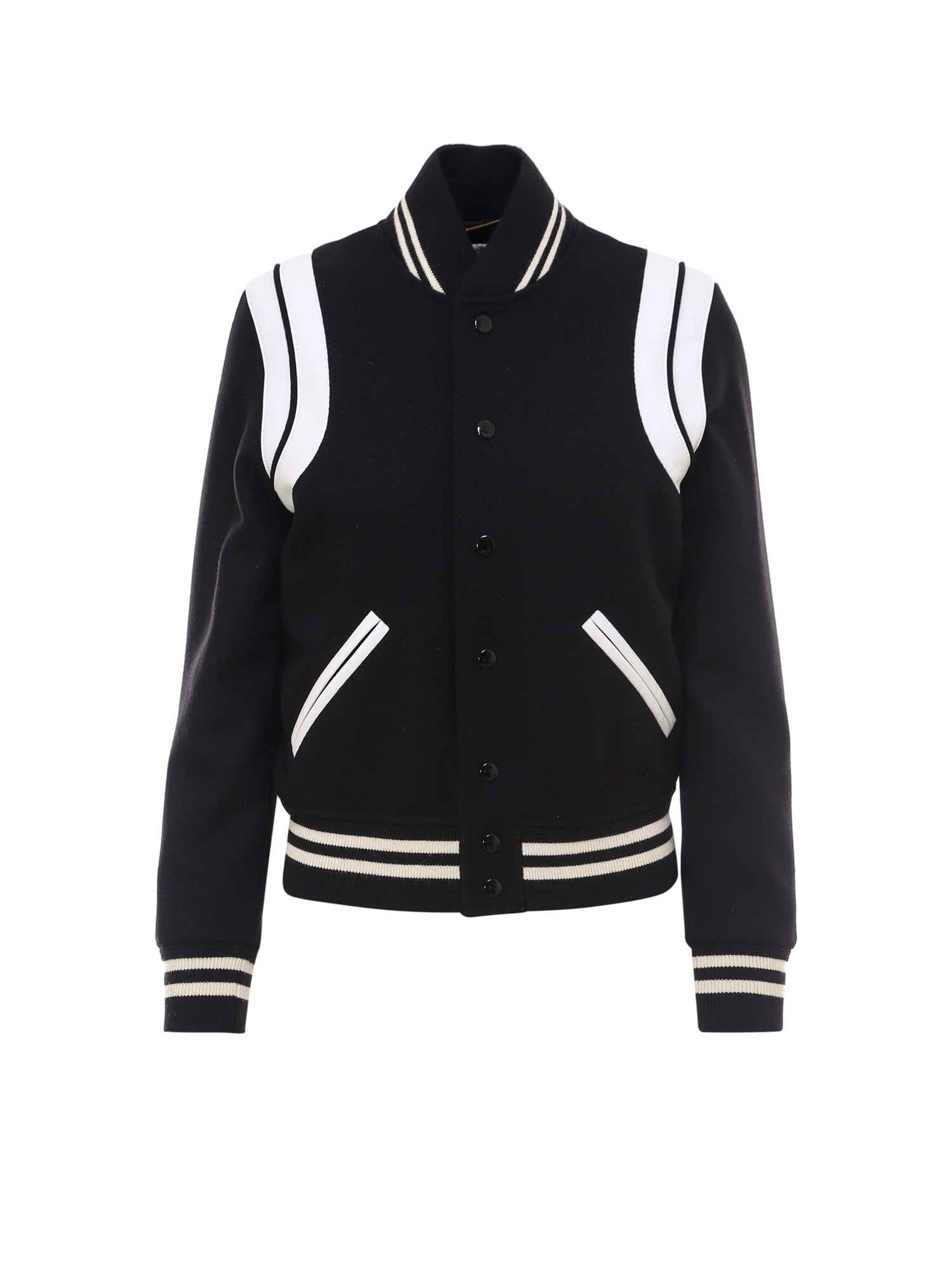 【関税込み】saint laurent Saint Laurent Teddy' bomber jacket Saint Laurent Teddy Bomber Jacket | Black | FARFETCH