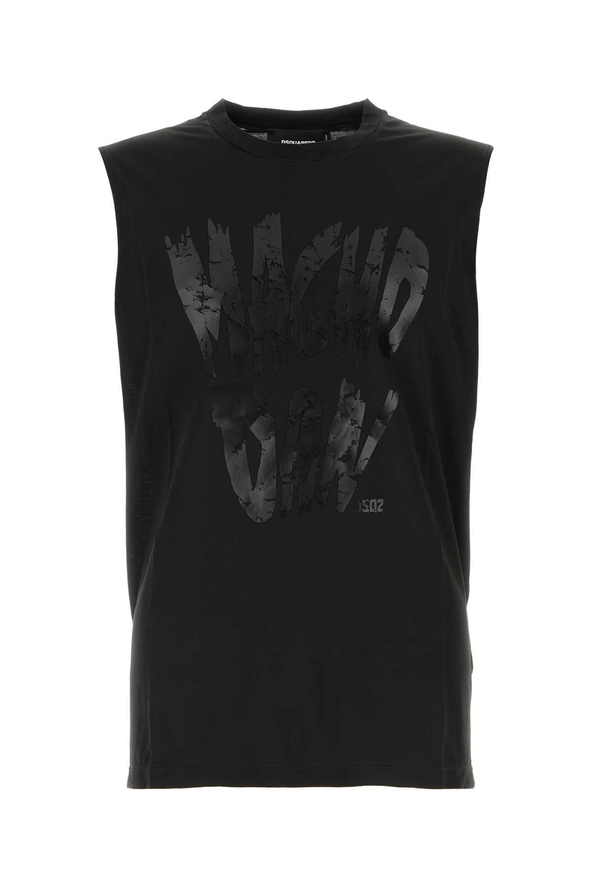 【送料&関税込】Dsquared2 Black Cotton Tank Top DSQUARED2 Icon Cotton Tank Top Black - Clothing from Circle
