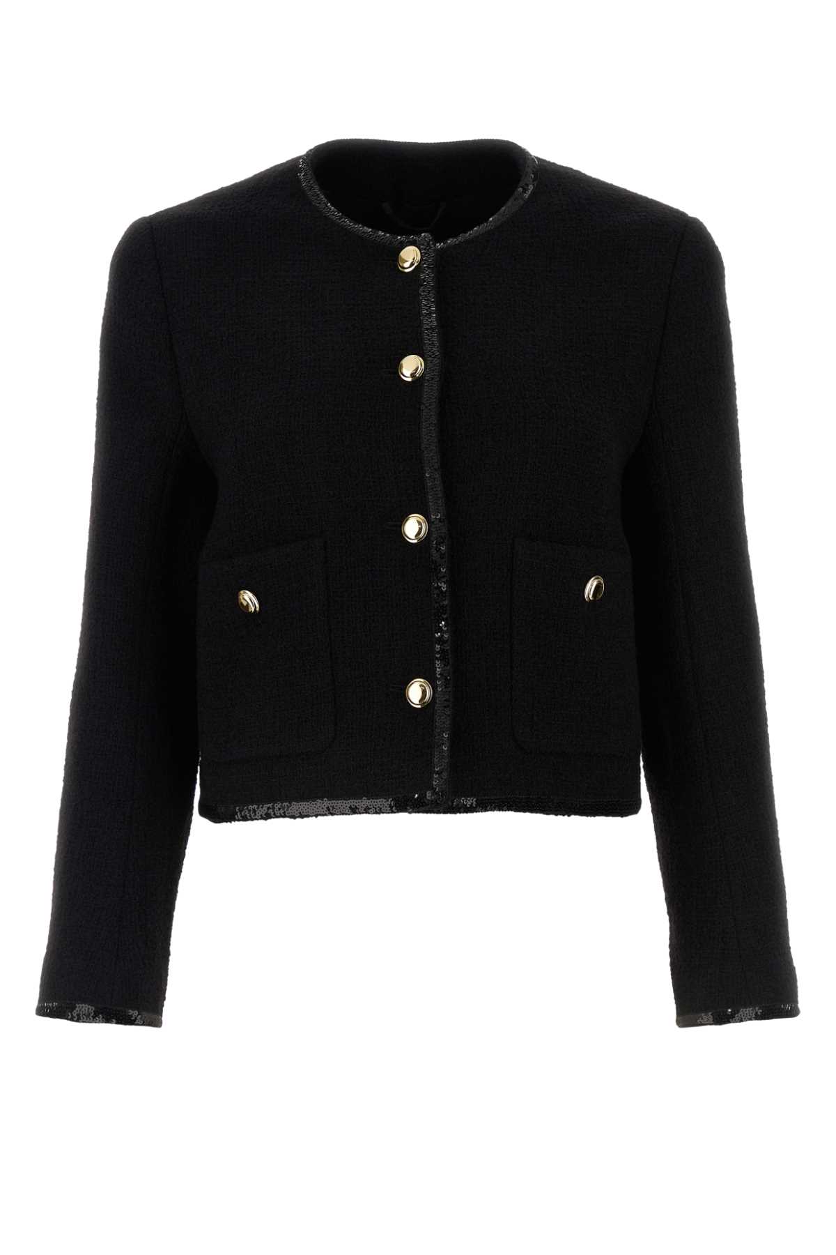 ジャケット MiuMiu SS25 Black tweed blazer (MH1903SOOO13RL F0002) Miu Miu Black Tweed Blazer | italist
