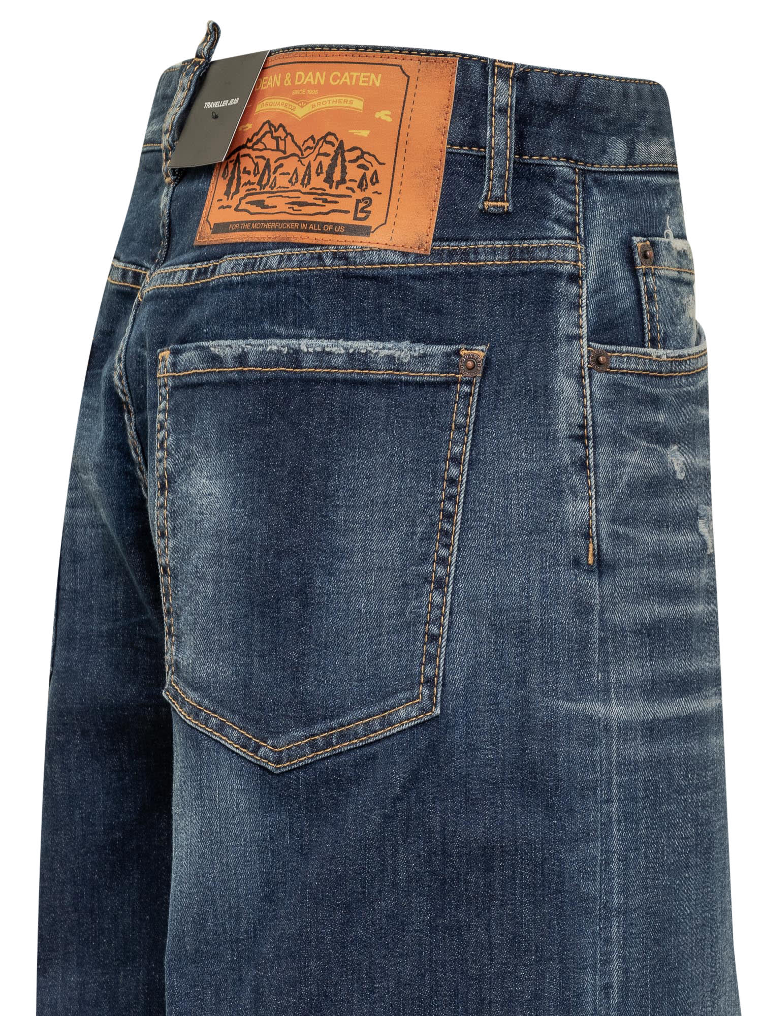 【関税込み】Dsquared2 ブルー＆ブラウン Traveller ジーンズ DSQUARED2 Traveler ジーンズ | ブルー | FARFETCH JP
