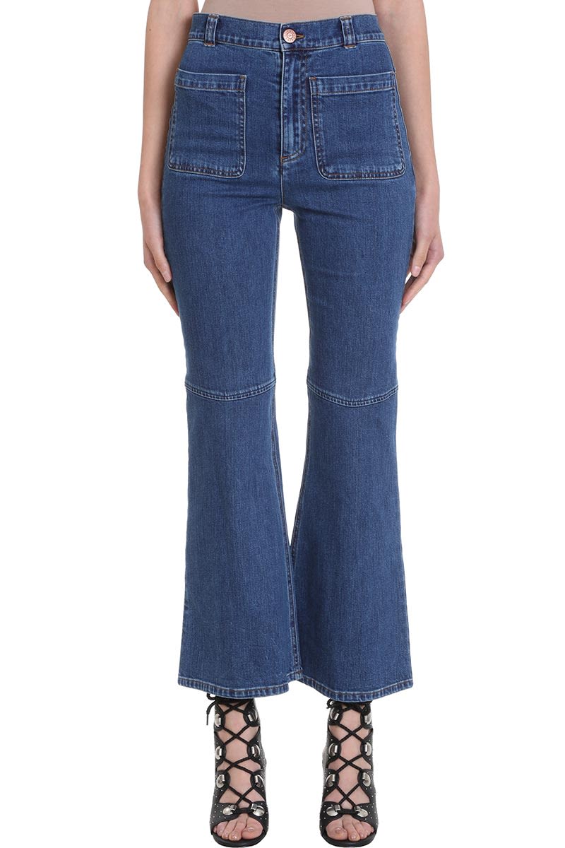 SEE BY CHLOÉ FLARED STYLE BLUE DENIM JEANS,10876275