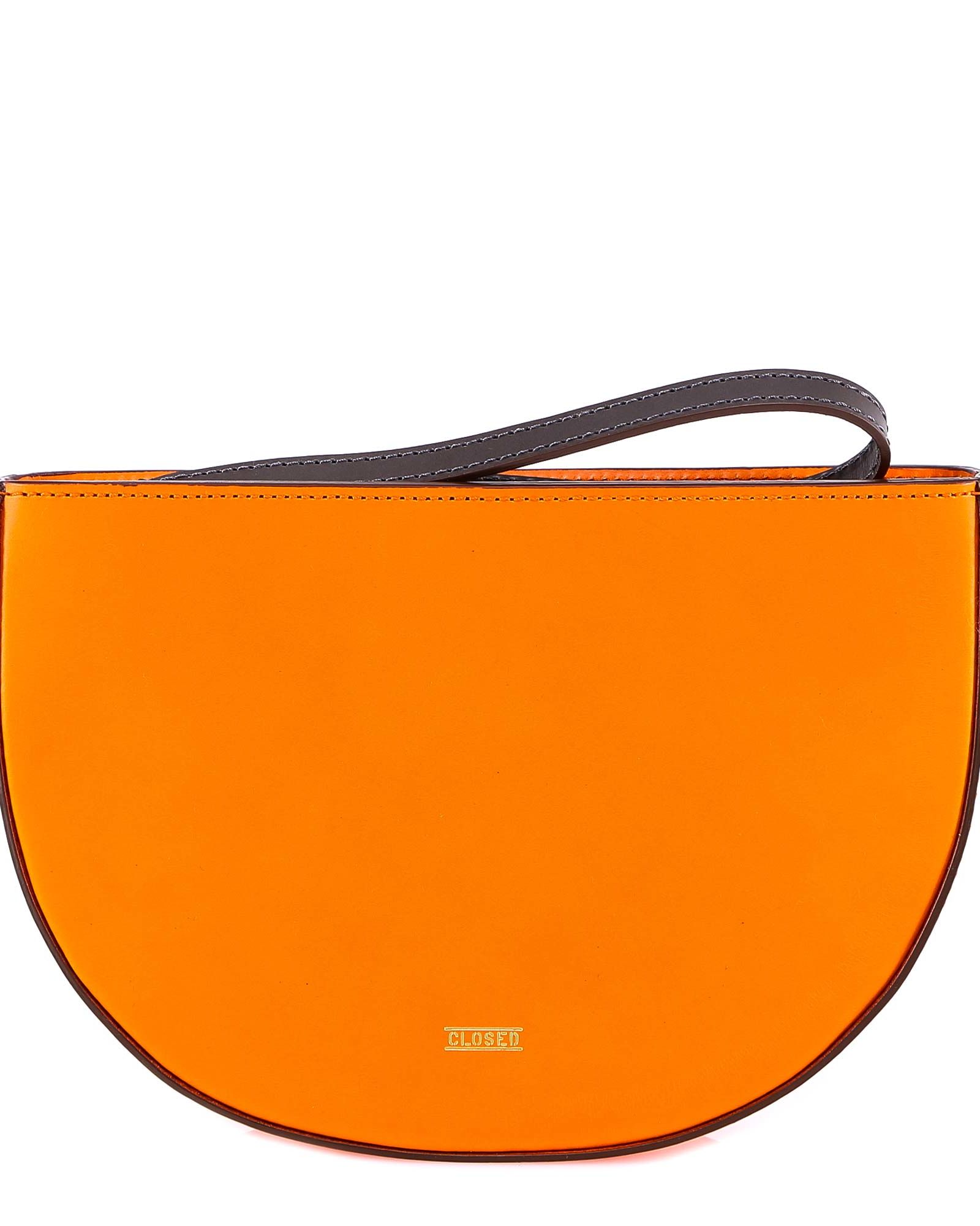 colour block clutch in orange