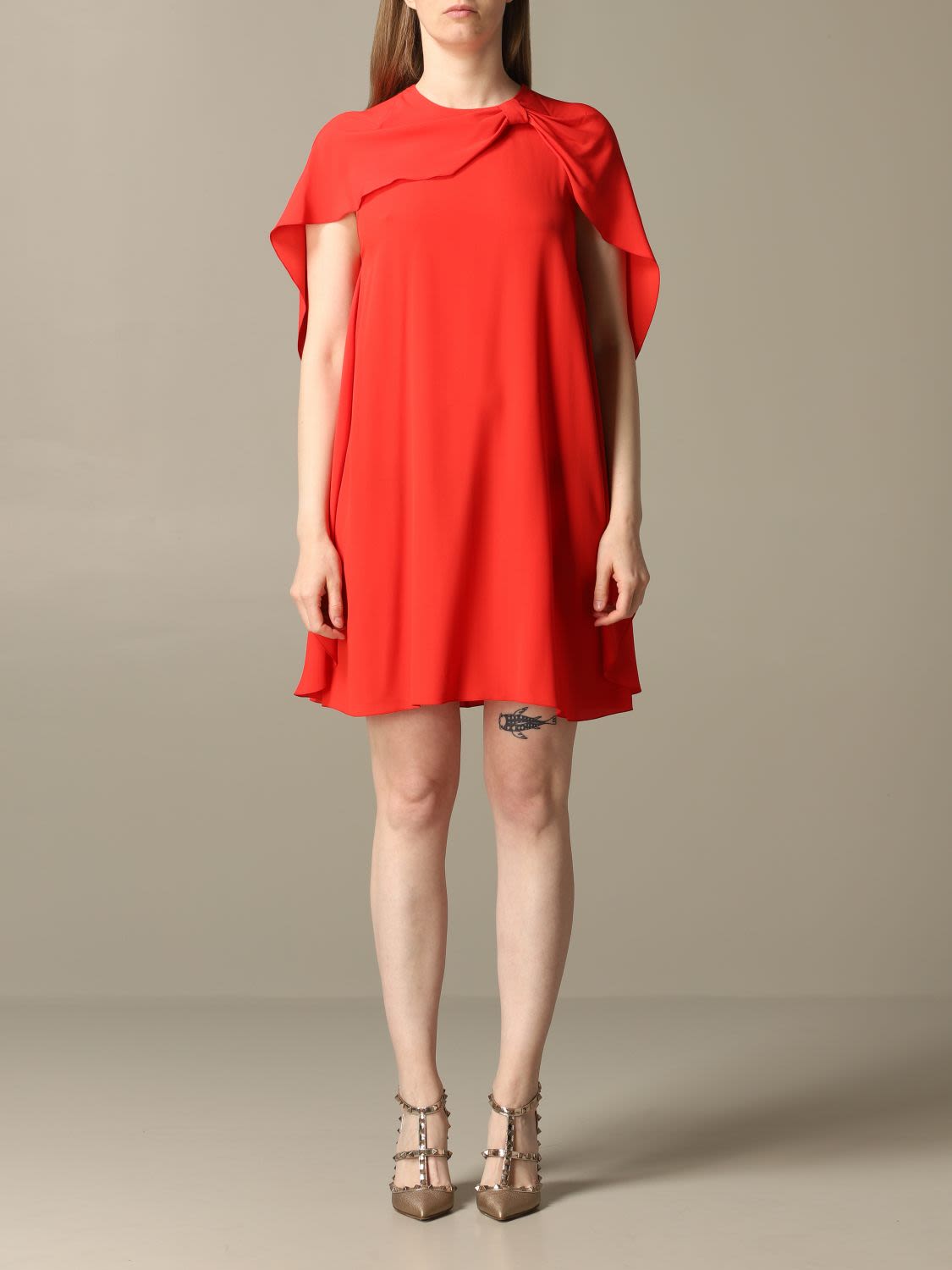 red valentino silk dress