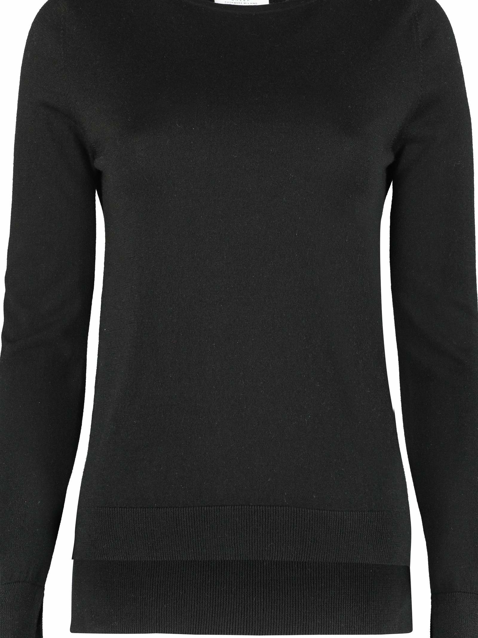 silk-cashmere blend pullover in black