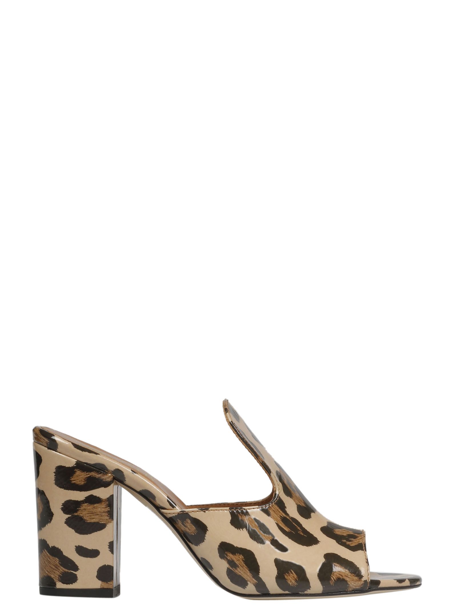 leopard print open toe mules