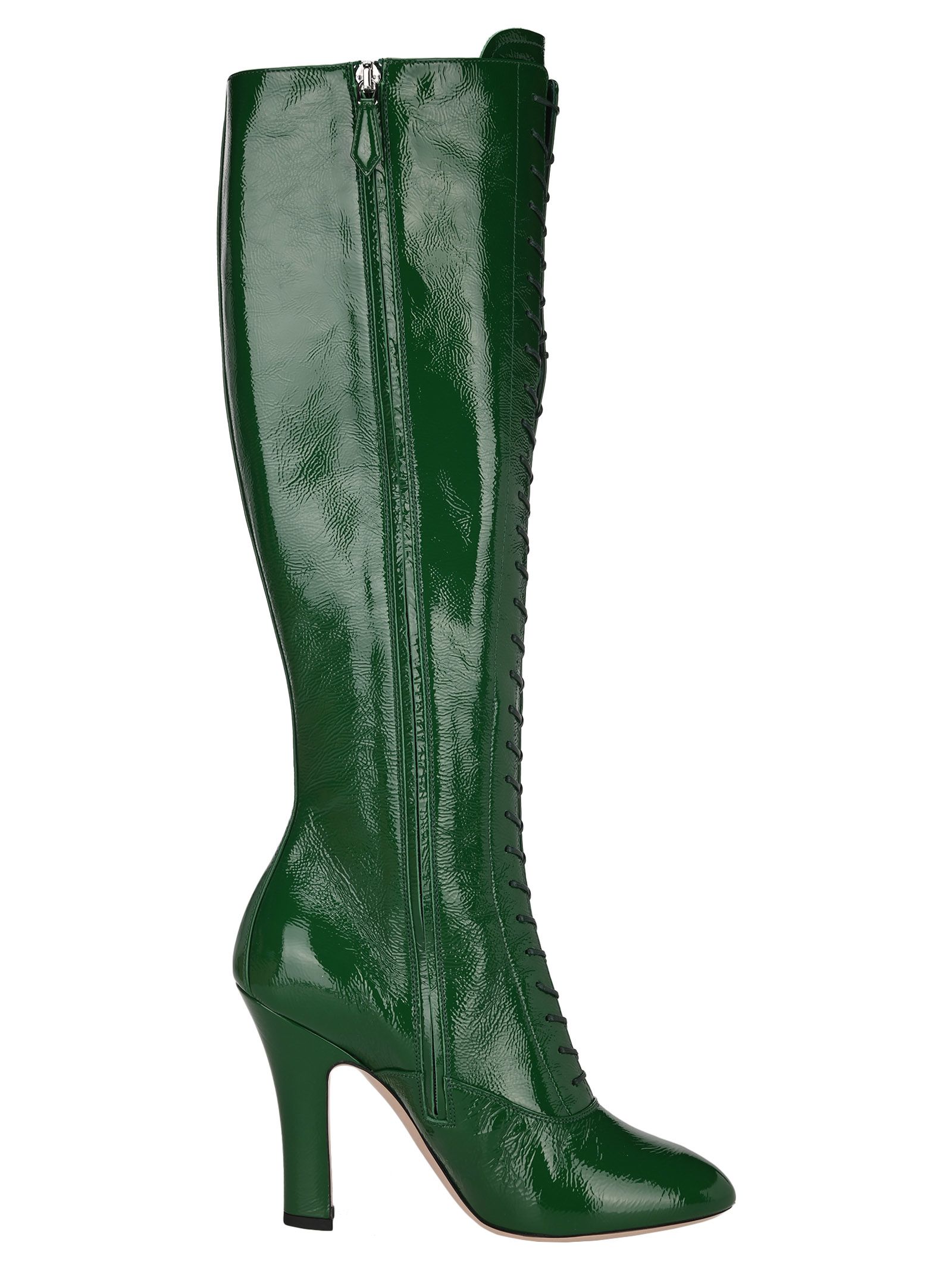 green knee high boots