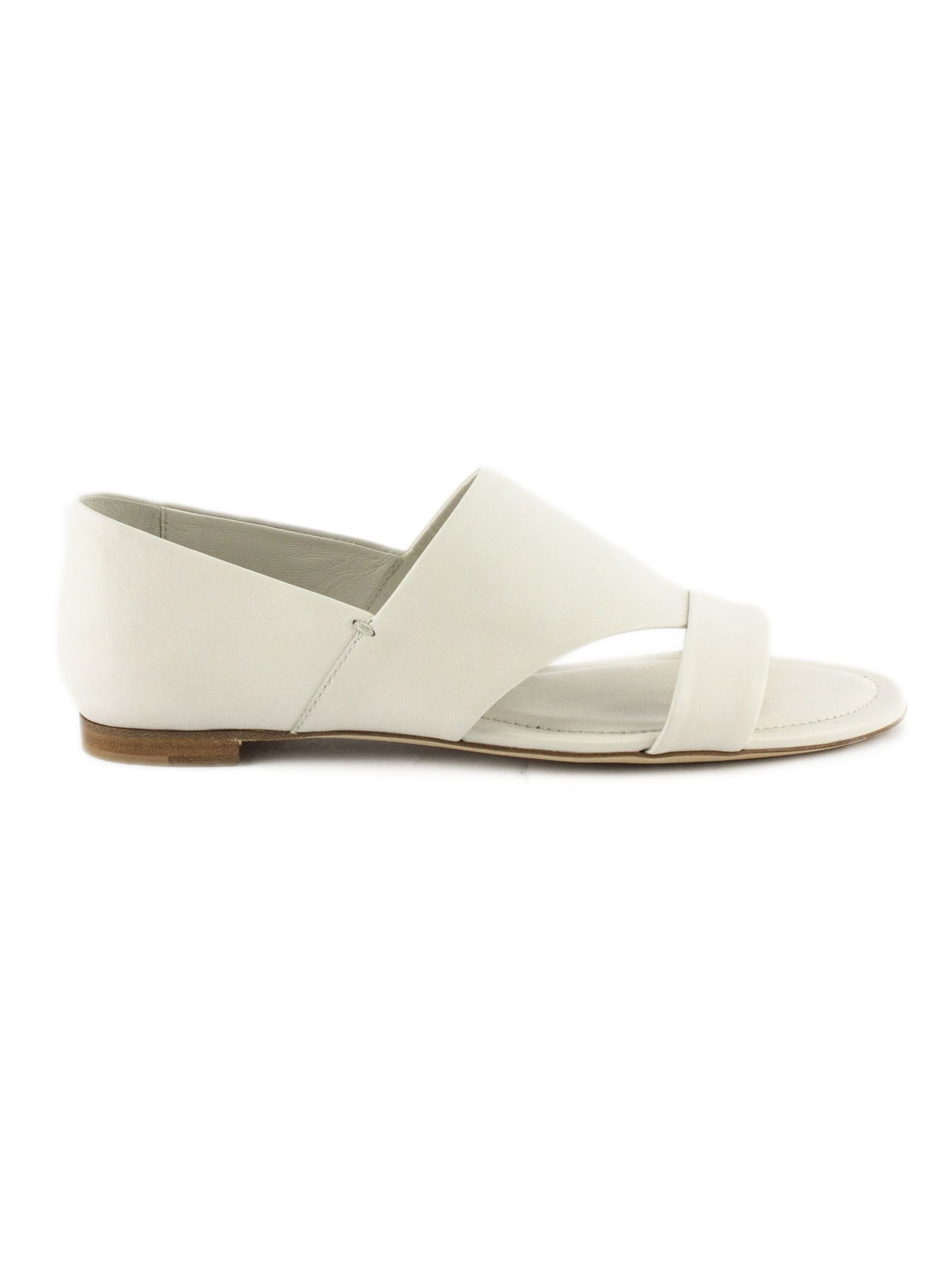 TOD'S WHITE LEATHER SANDAL,10858230