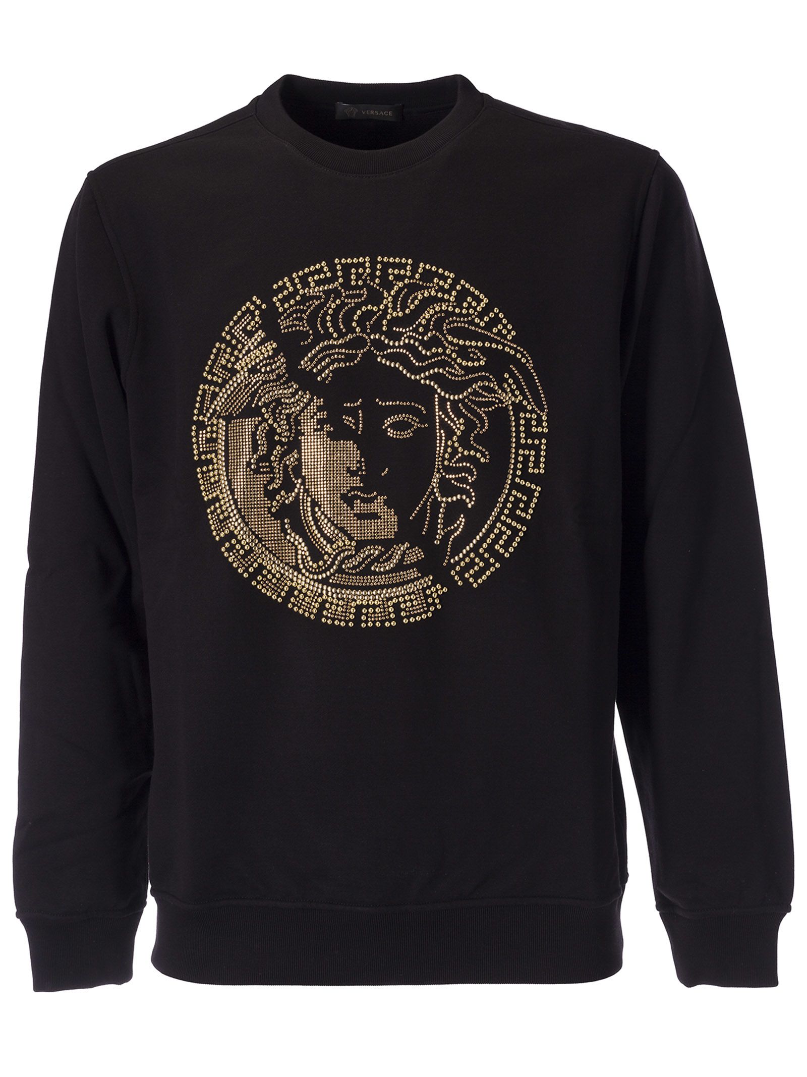 versace medusa logo sweatshirt in nero