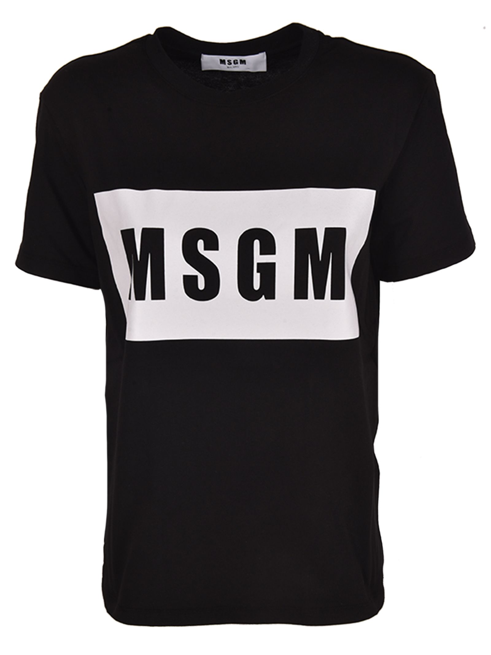 msgm logo print t-shirt in basic