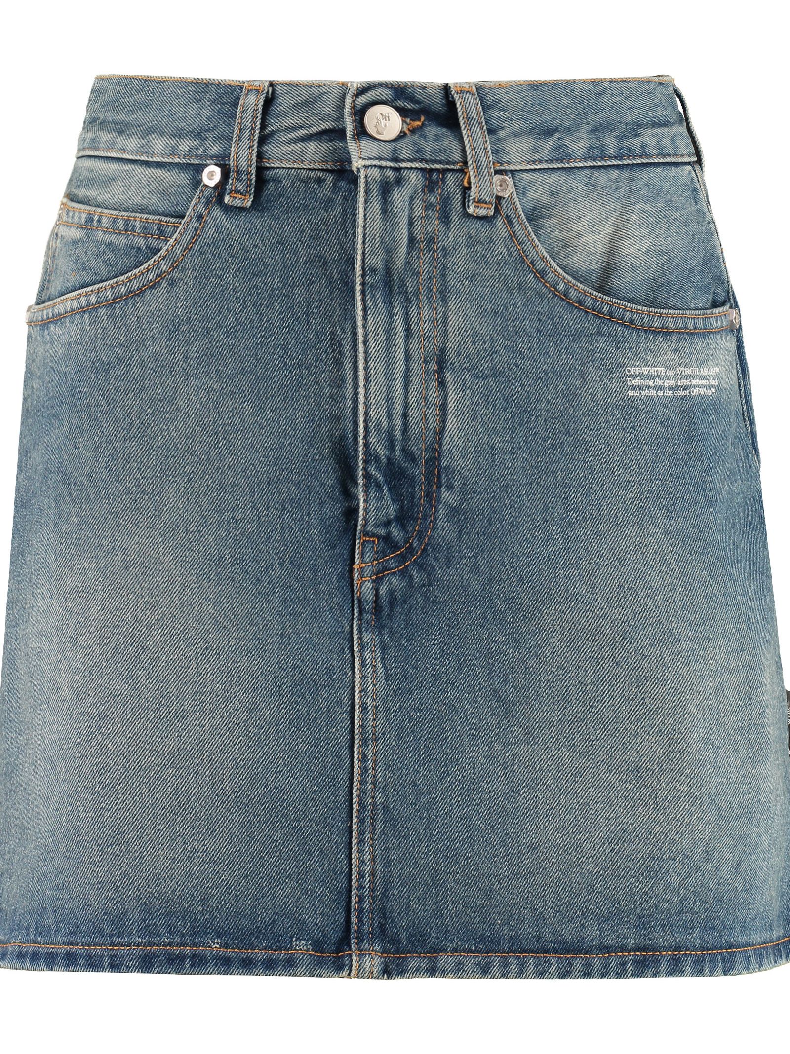 off white jean skirt