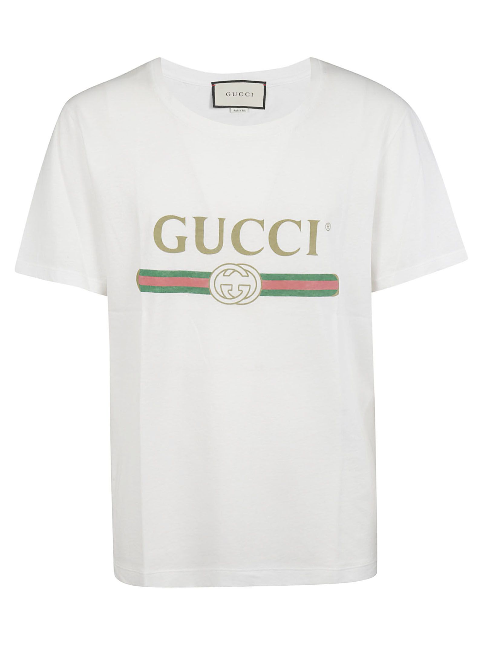 Gucci Distressed Printed Cotton-Jersey T-Shirt - White | ModeSens