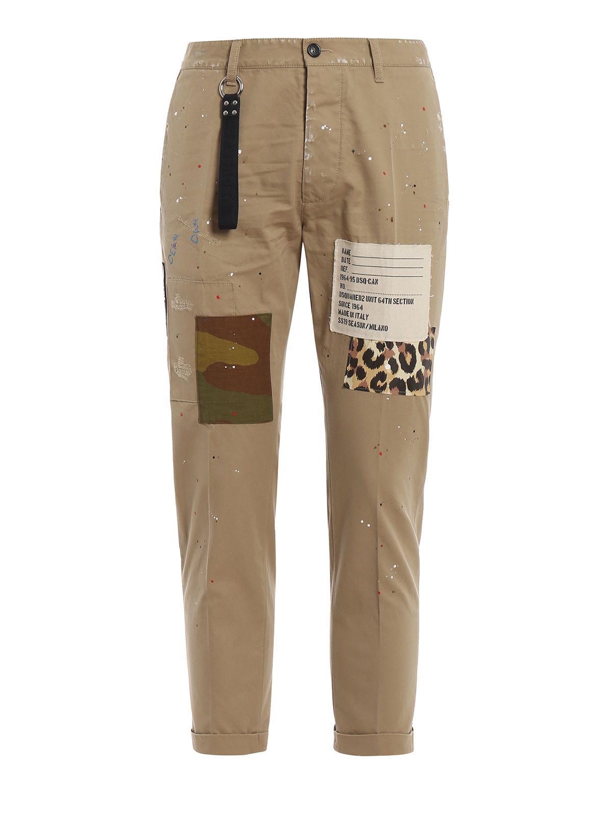 DSQUARED2 LOGO PATCH TROUSERS,10862839