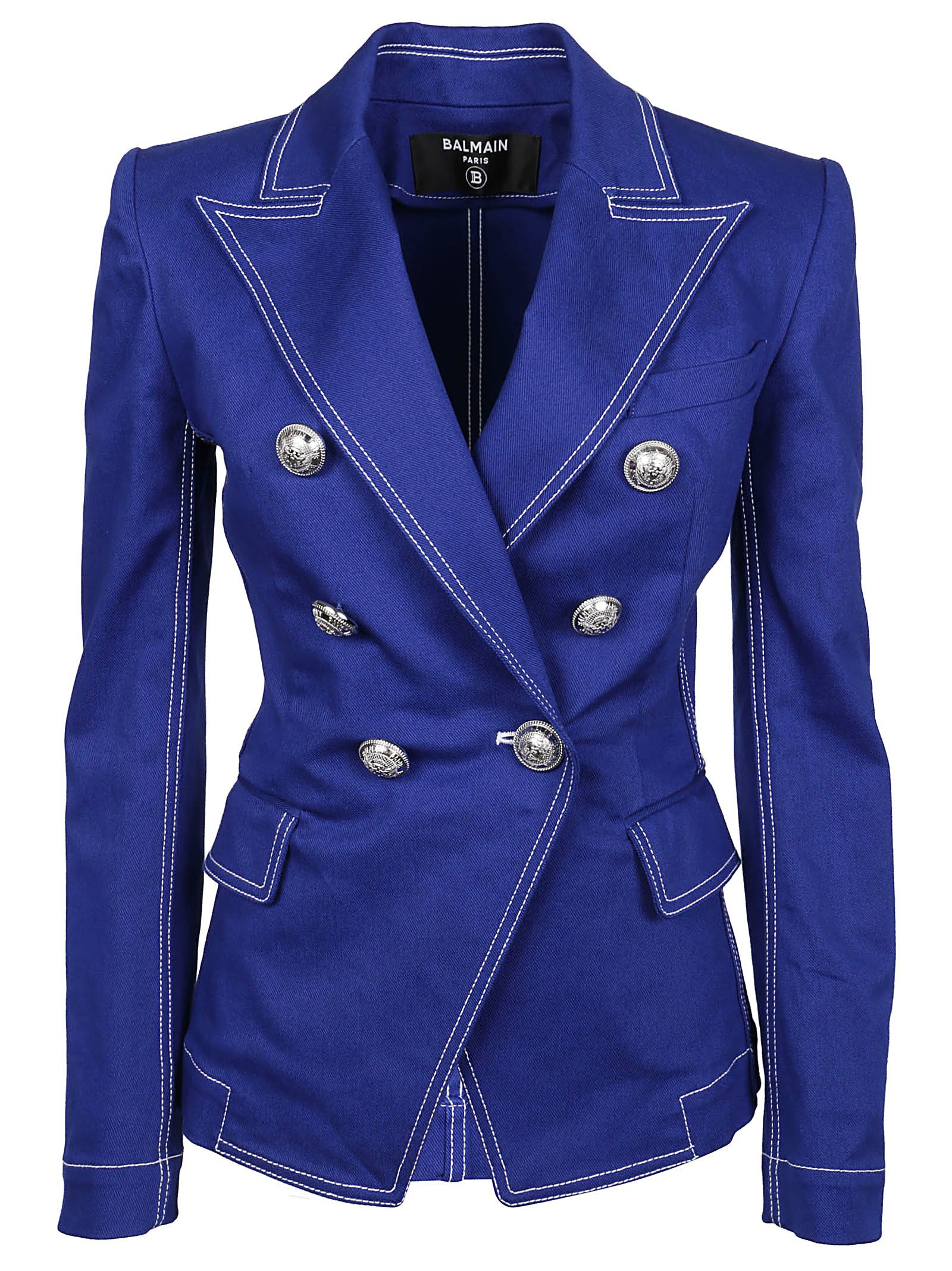 balmain denim blazer