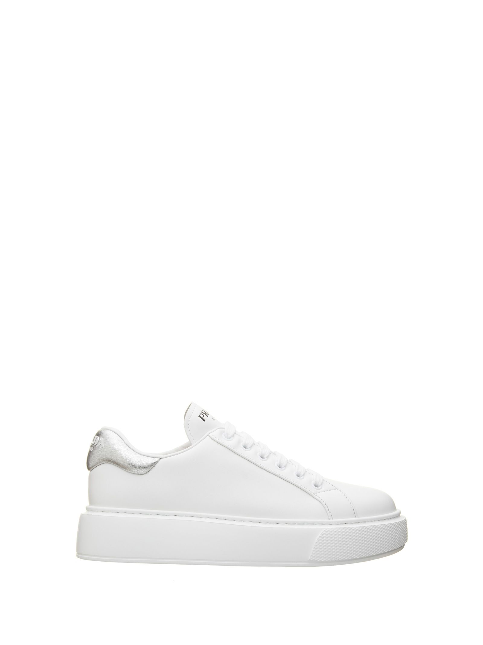 white and silver prada sneakers