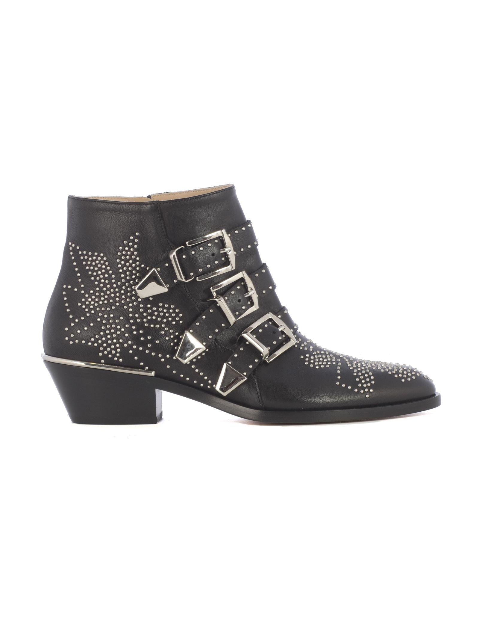 Chloé Chloe Women Embellished Nappa Leather Susanna Ankle Boots In Zz Black/silver