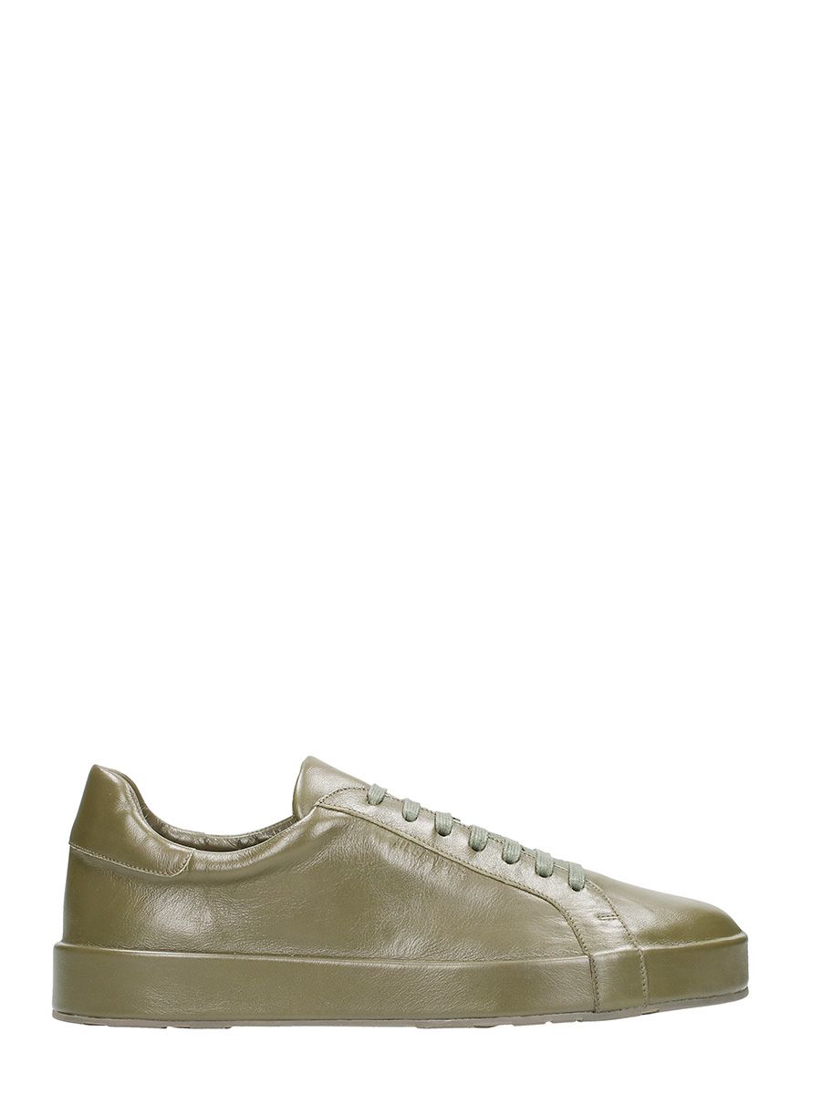 Click to view more detailed imagery on our partner's website Jil Sander Leather Khaki Sneakers In Green
