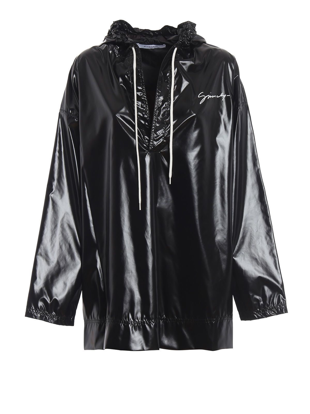 GIVENCHY OVERSIZED HIGH SHINE HOODED TOP,10876878